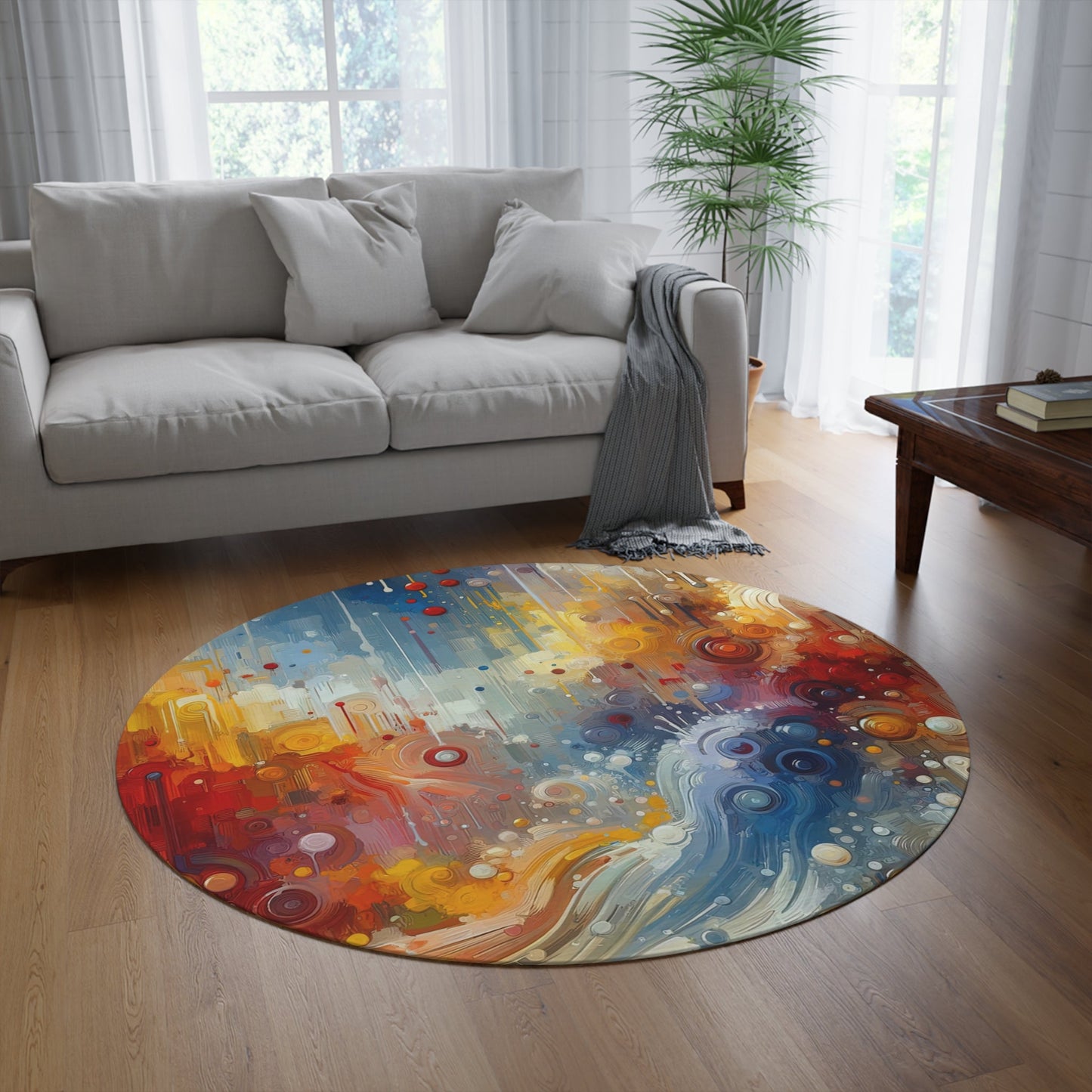 Joyous Effortless Exhale Round Rug - ATUH.ART