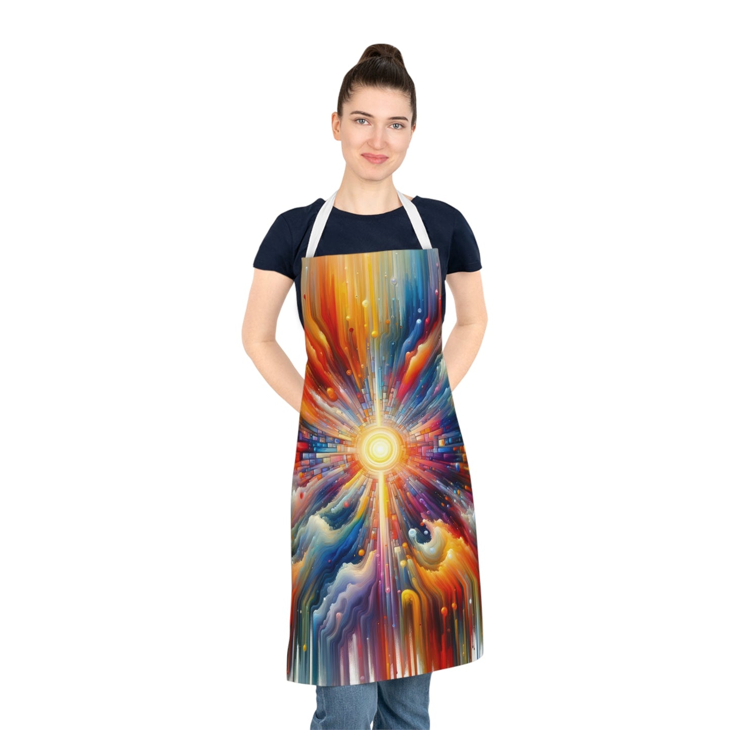 Kaleidoscopic Tachism Breath Adult Apron (AOP) - ATUH.ART