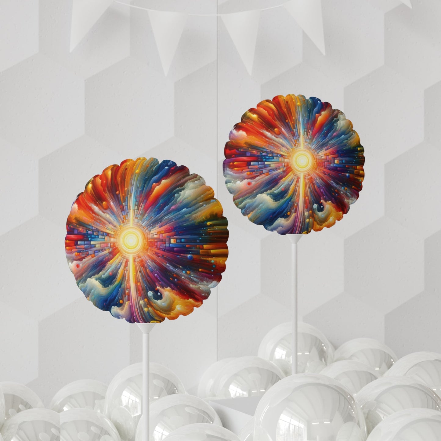 Kaleidoscopic Tachism Breath Balloon (Round and Heart-shaped), 11" - ATUH.ART