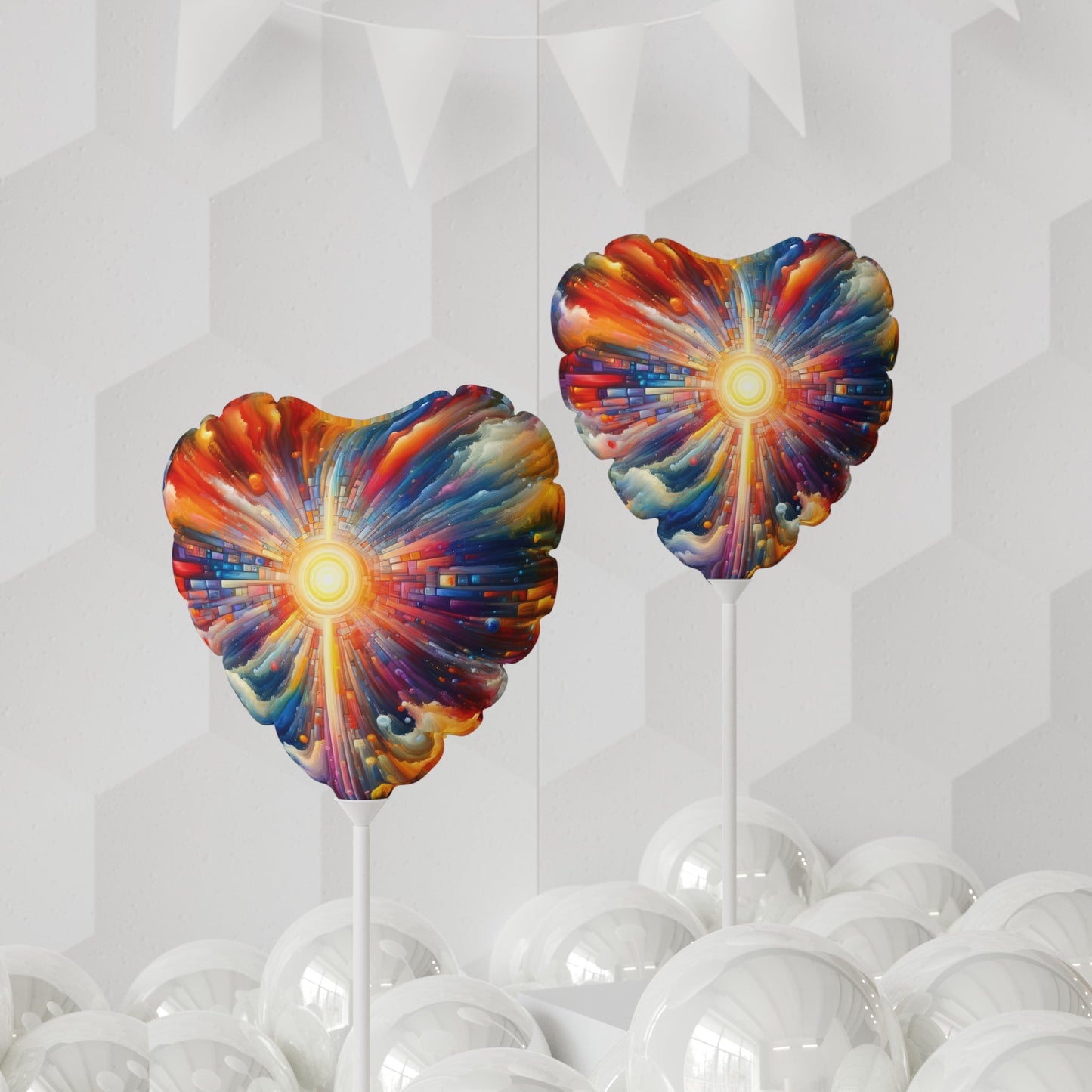 Kaleidoscopic Tachism Breath Balloon (Round and Heart-shaped), 11" - ATUH.ART