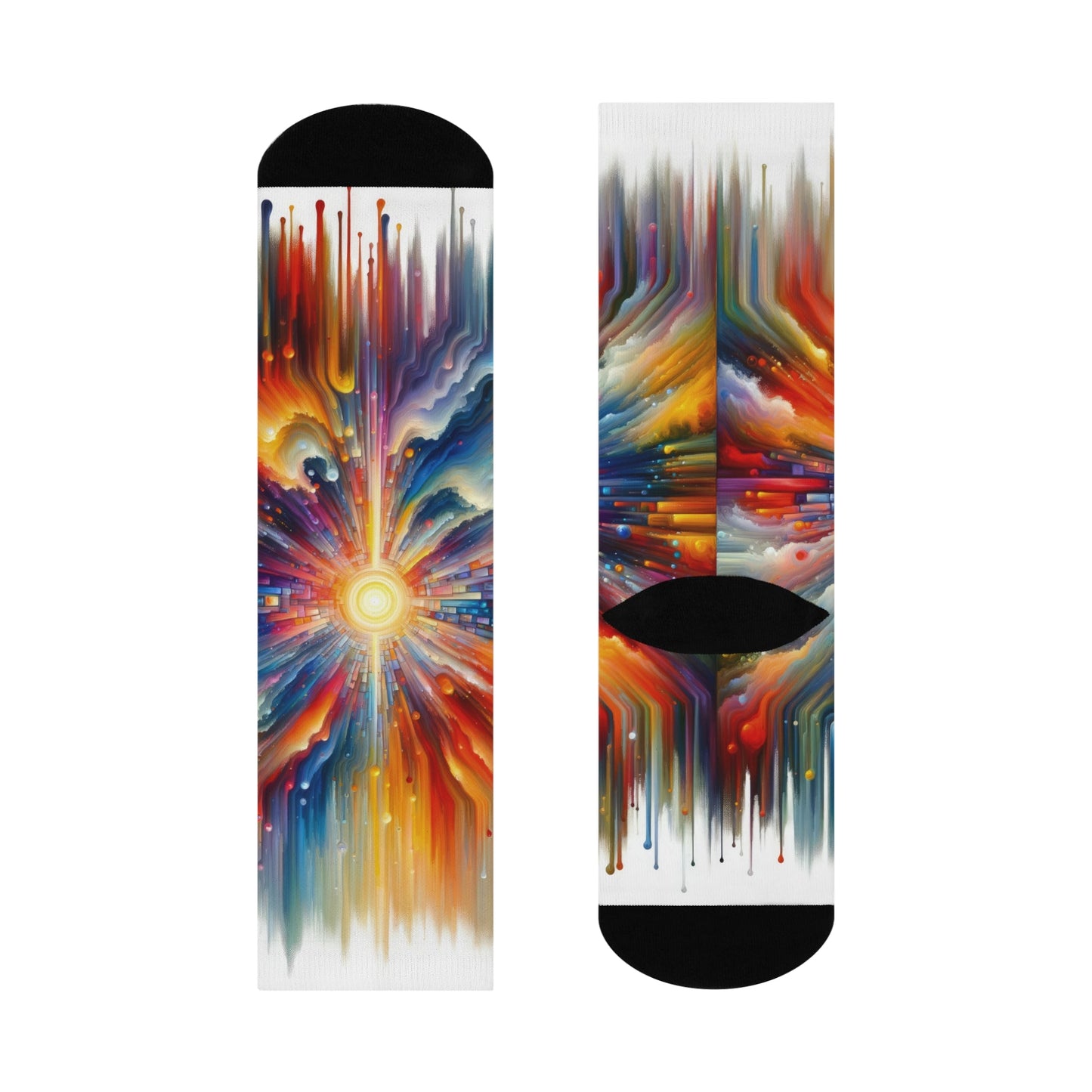 Kaleidoscopic Tachism Breath Cushioned Crew Socks - ATUH.ART