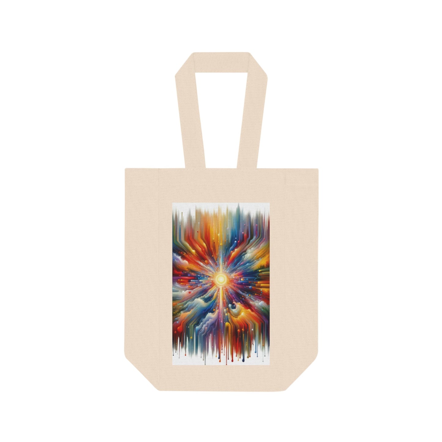 Kaleidoscopic Tachism Breath Double Wine Tote Bag - ATUH.ART
