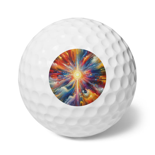 Kaleidoscopic Tachism Breath Golf Balls, 6pcs - ATUH.ART