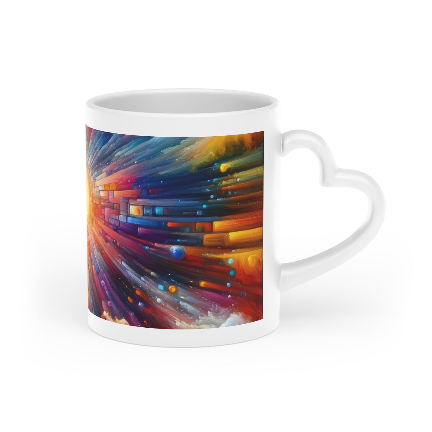 Kaleidoscopic Tachism Breath Heart-Shaped Mug - ATUH.ART