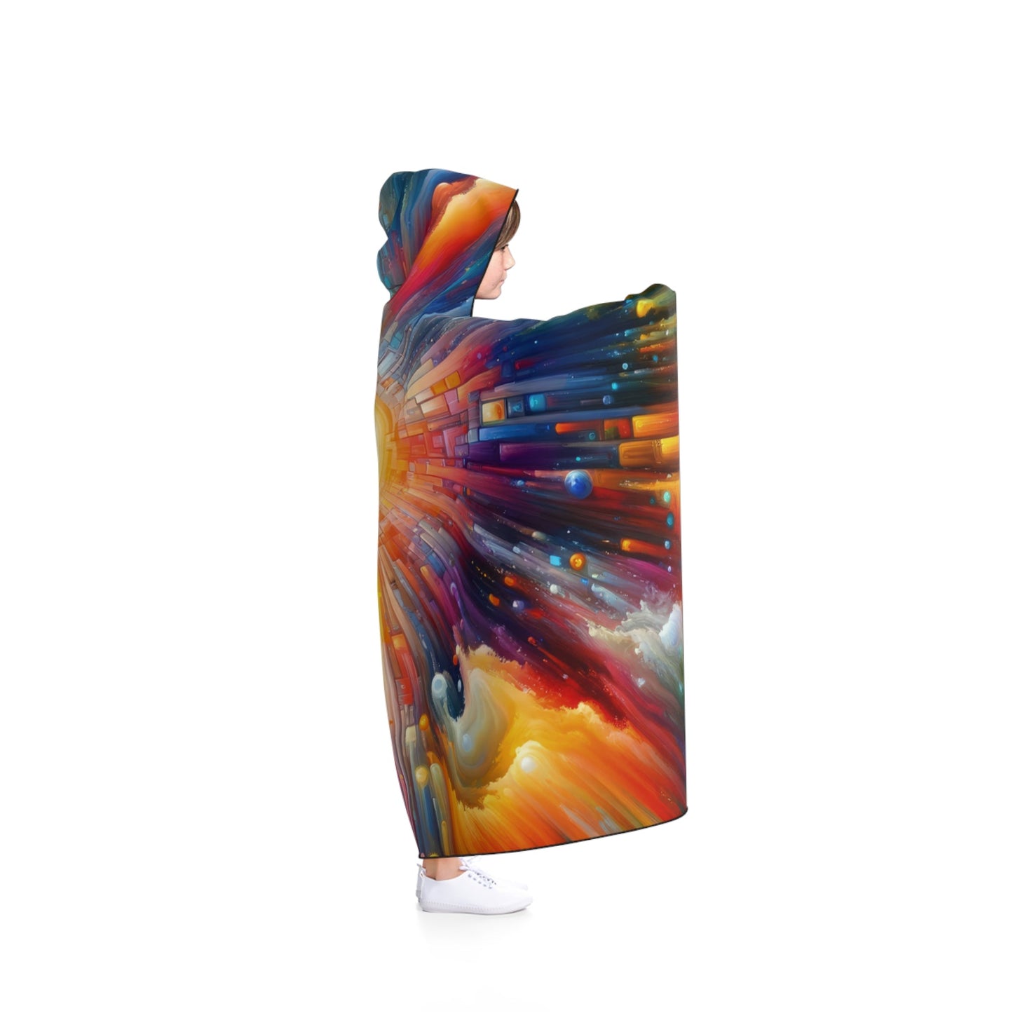 Kaleidoscopic Tachism Breath Hooded Blanket - ATUH.ART