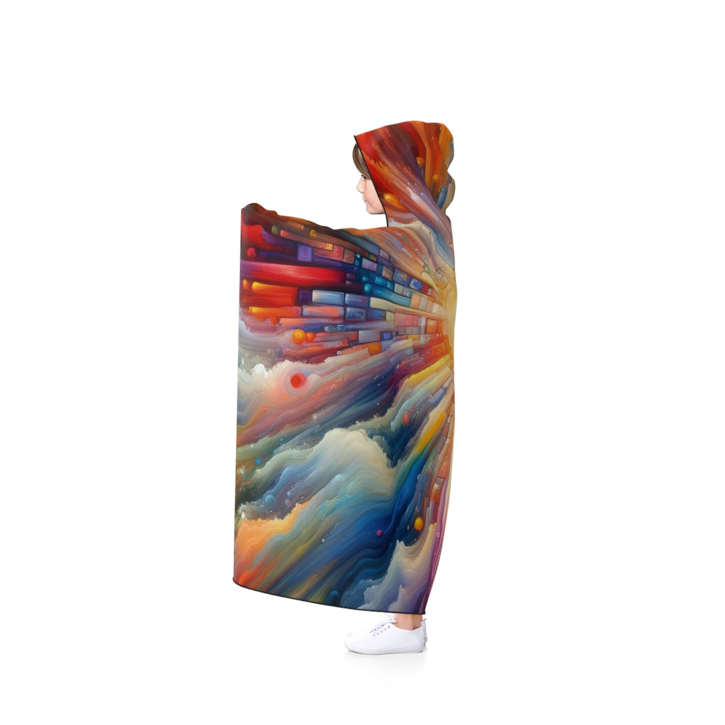 Kaleidoscopic Tachism Breath Hooded Blanket - ATUH.ART