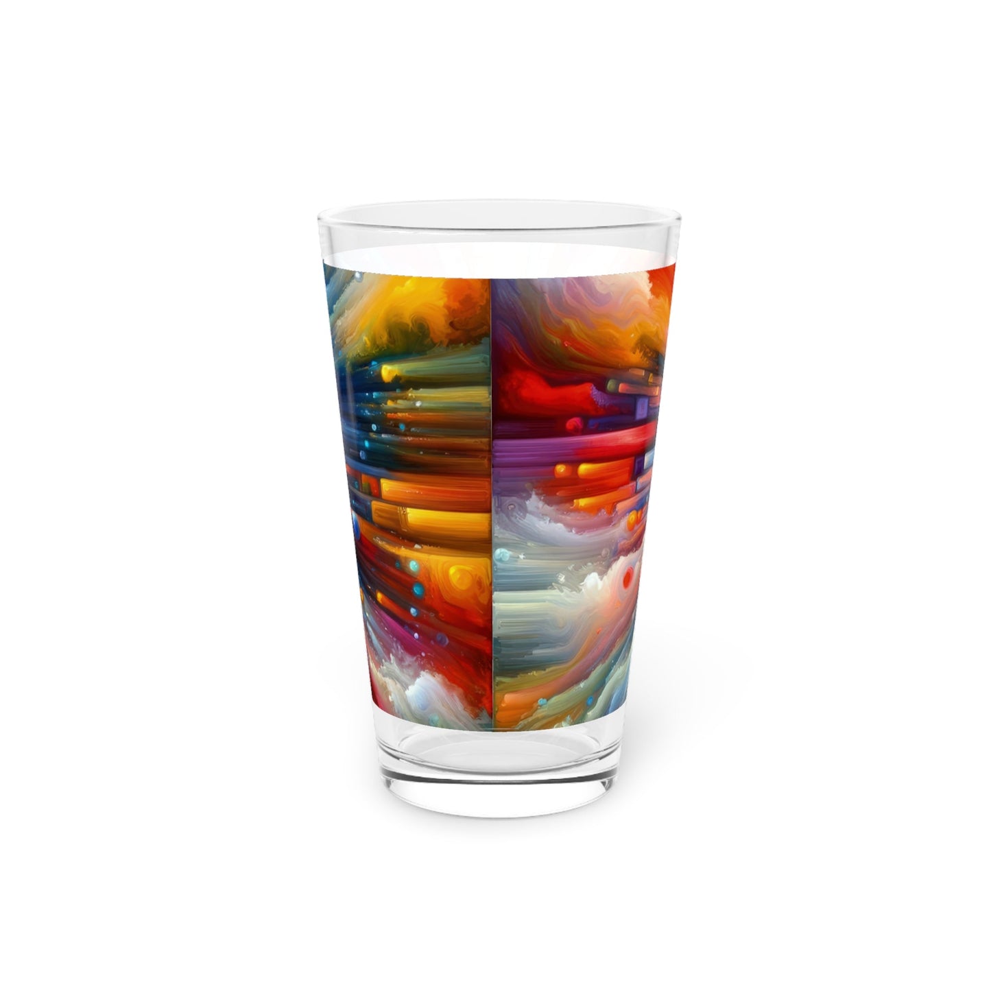 Kaleidoscopic Tachism Breath Pint Glass, 16oz - ATUH.ART