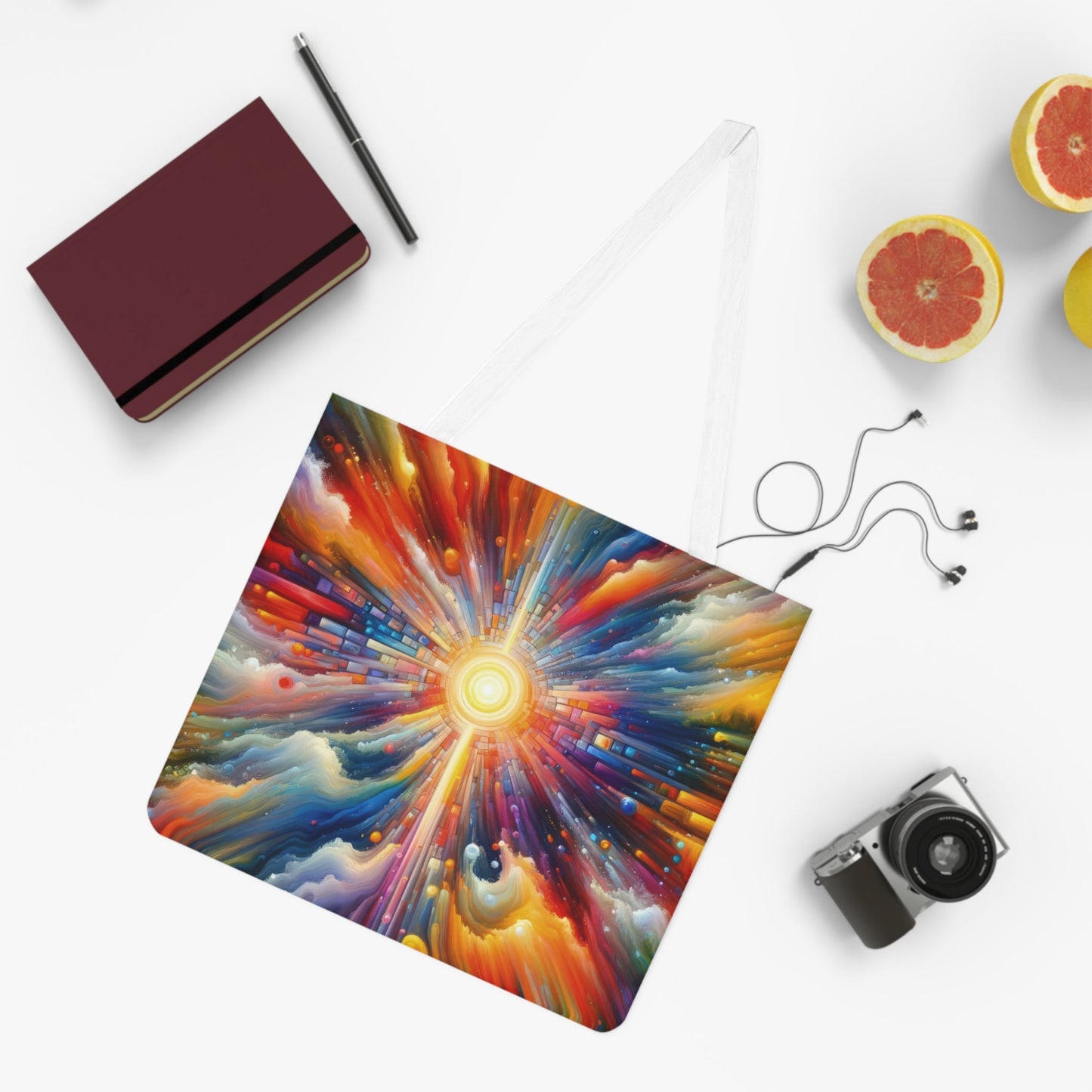 Kaleidoscopic Tachism Breath Shoulder Tote Bag (AOP) - ATUH.ART