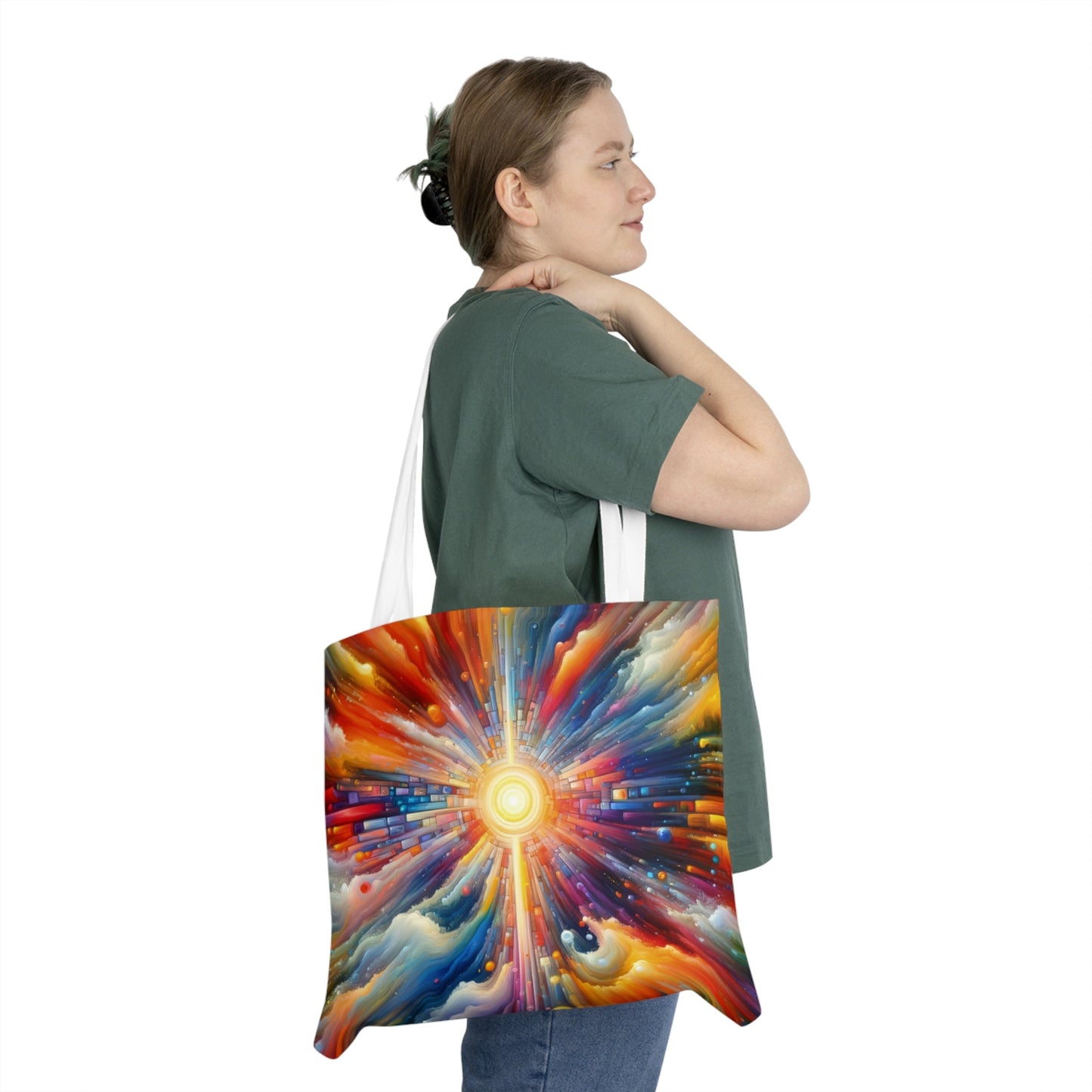 Kaleidoscopic Tachism Breath Shoulder Tote Bag (AOP) - ATUH.ART