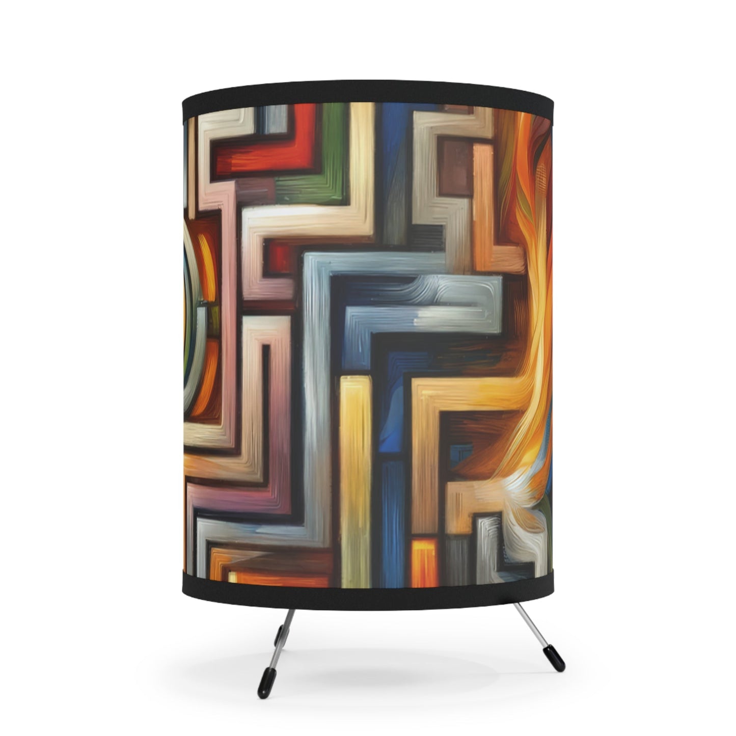 Labyrinthine Love Choices Tripod Lamp with High-Res Printed Shade, US\CA plug - ATUH.ART