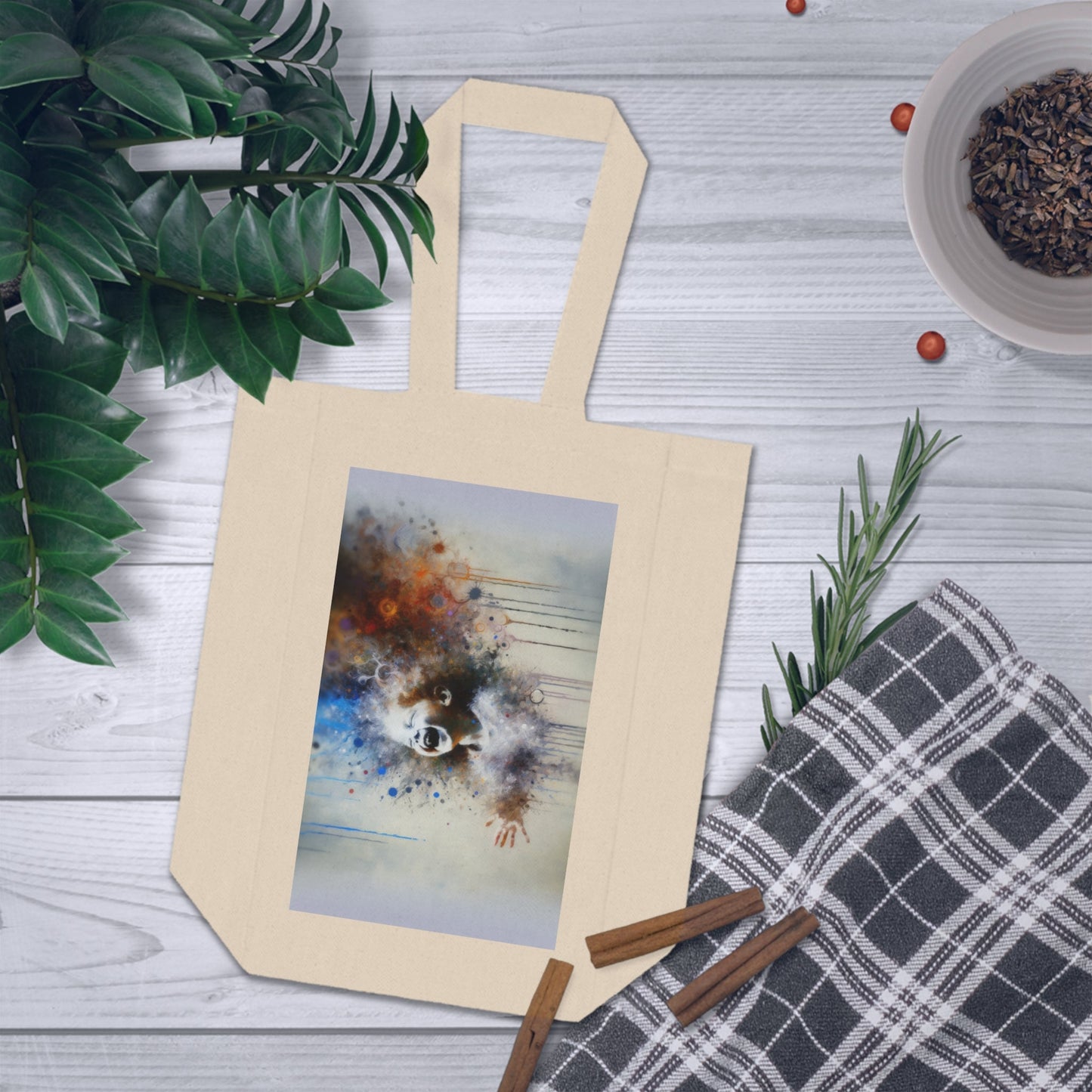 Laughter Essence Presence Double Wine Tote Bag - ATUH.ART