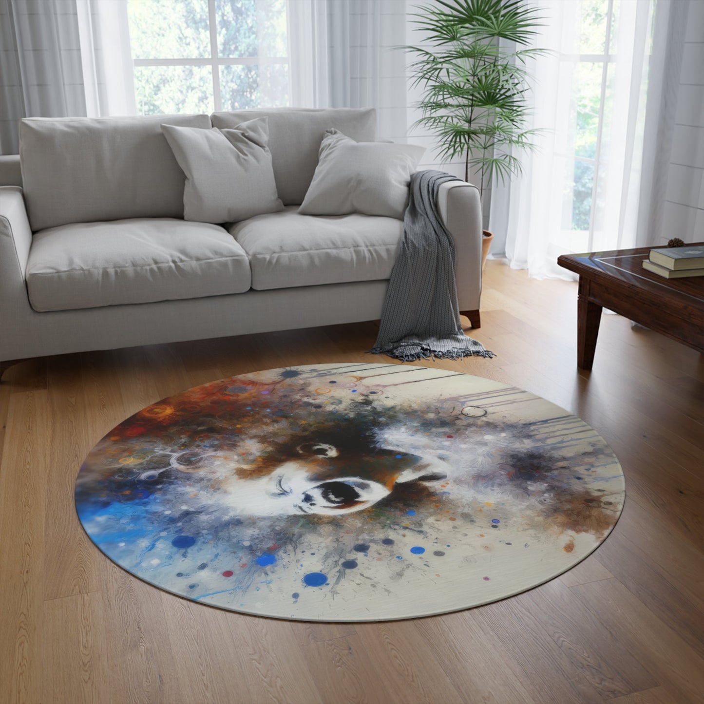 Laughter Essence Presence Round Rug - ATUH.ART