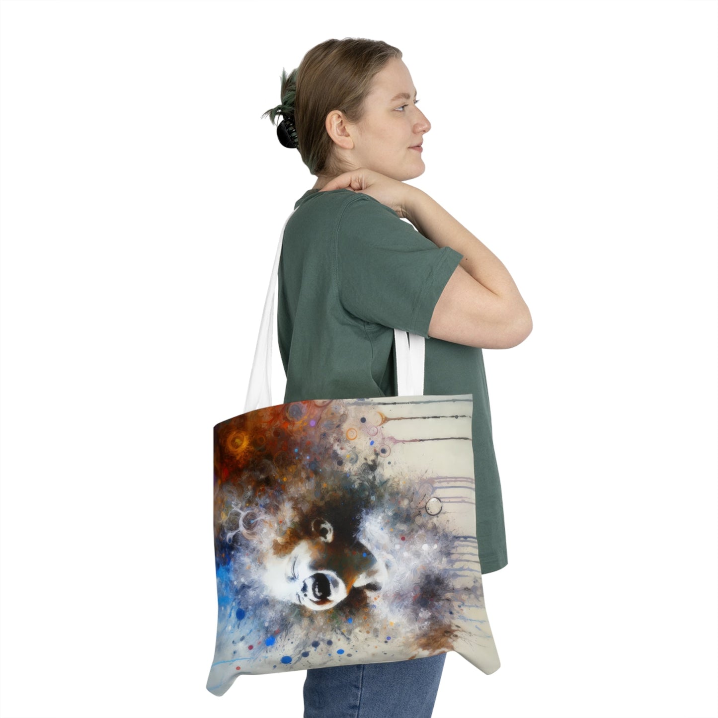 Laughter Essence Presence Shoulder Tote Bag (AOP) - ATUH.ART