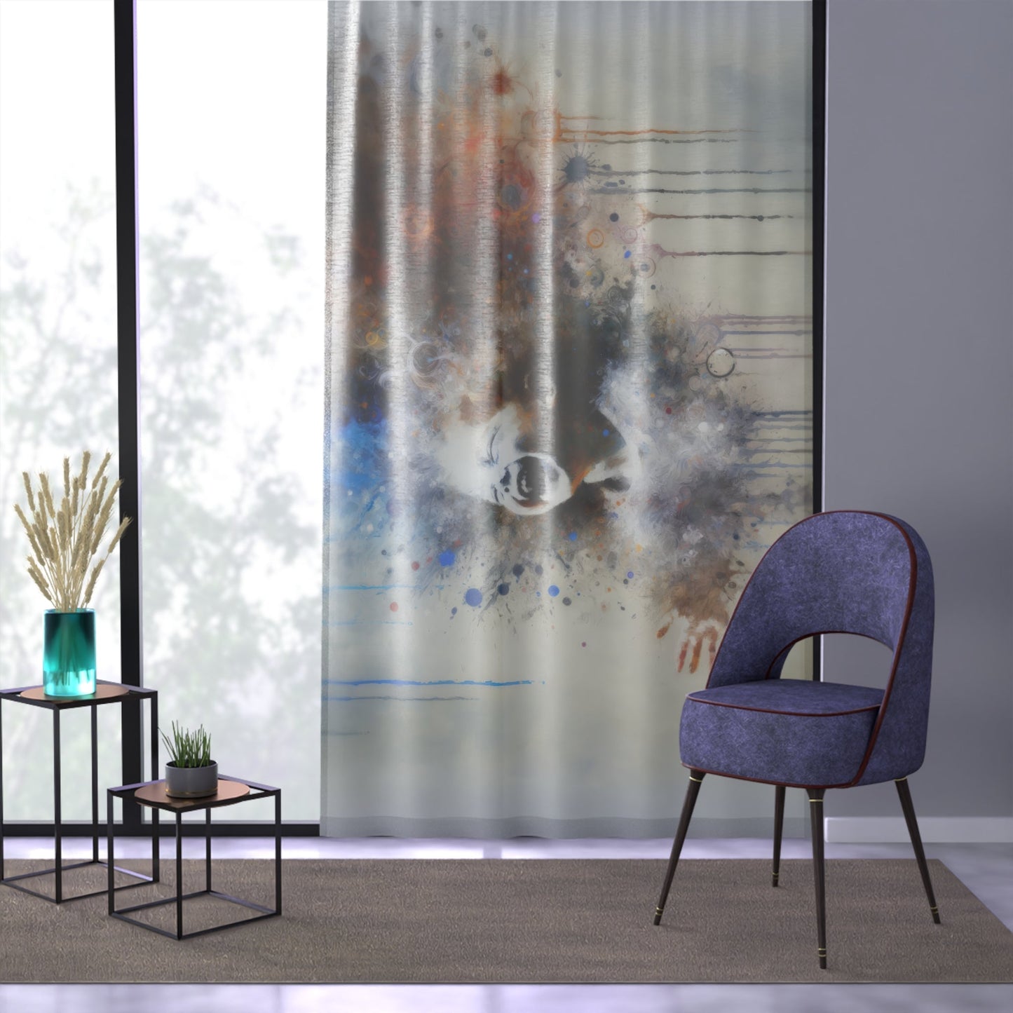 Laughter Essence Presence Window Curtain - ATUH.ART