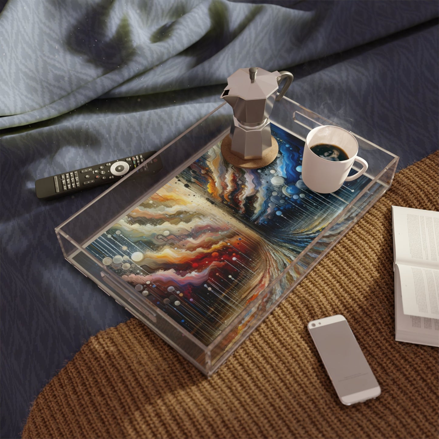 Linguistic Resonance Cascade Acrylic Serving Tray - ATUH.ART