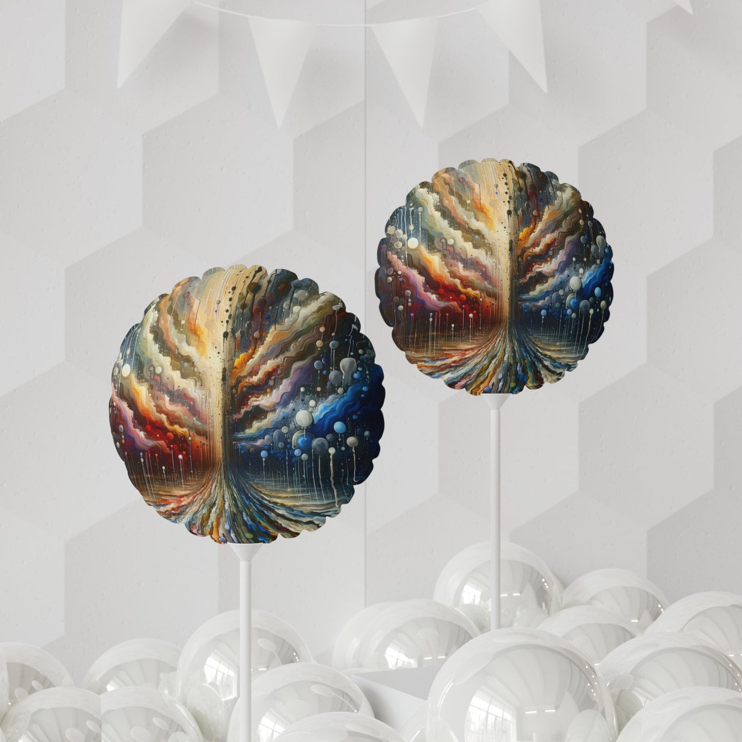 Linguistic Resonance Cascade Balloon (Round and Heart-shaped), 11" - ATUH.ART