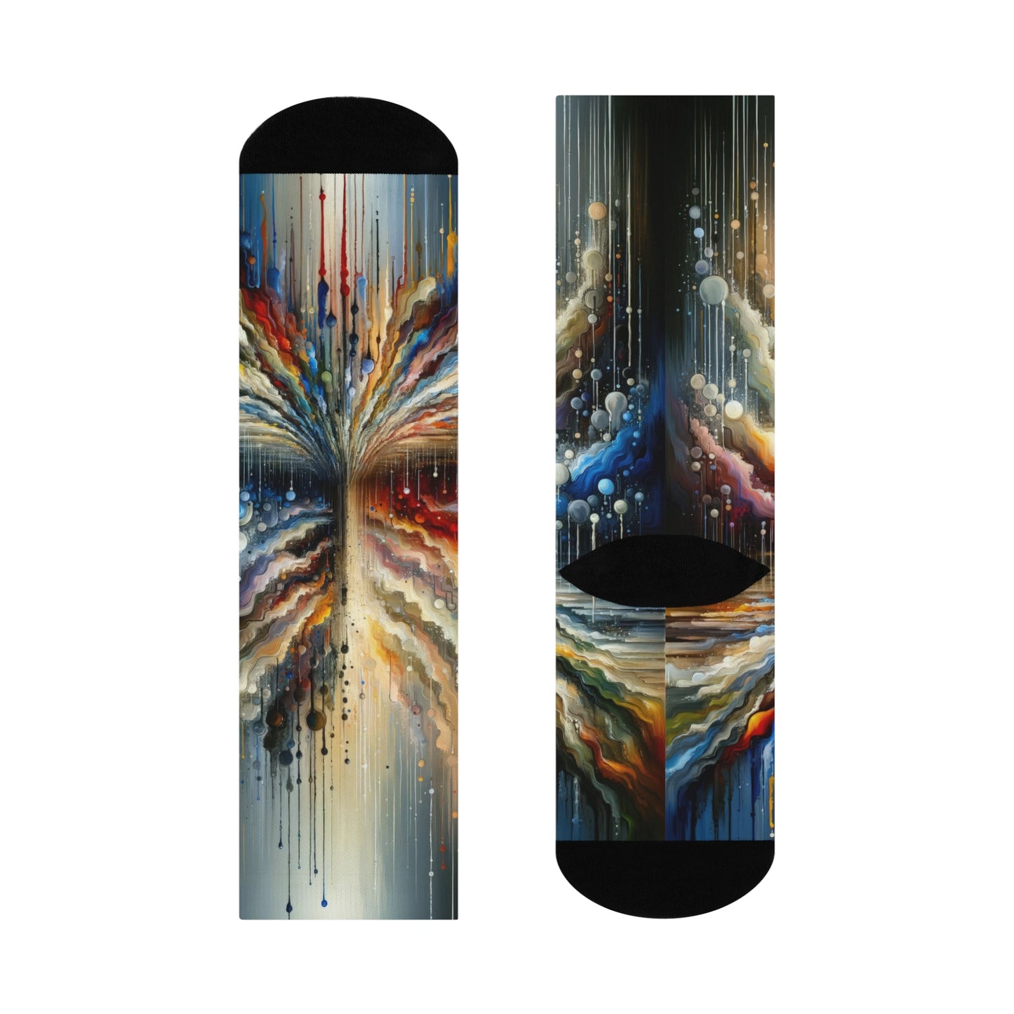 Linguistic Resonance Cascade Cushioned Crew Socks - ATUH.ART
