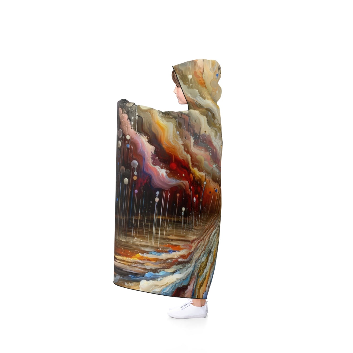 Linguistic Resonance Cascade Hooded Blanket - ATUH.ART