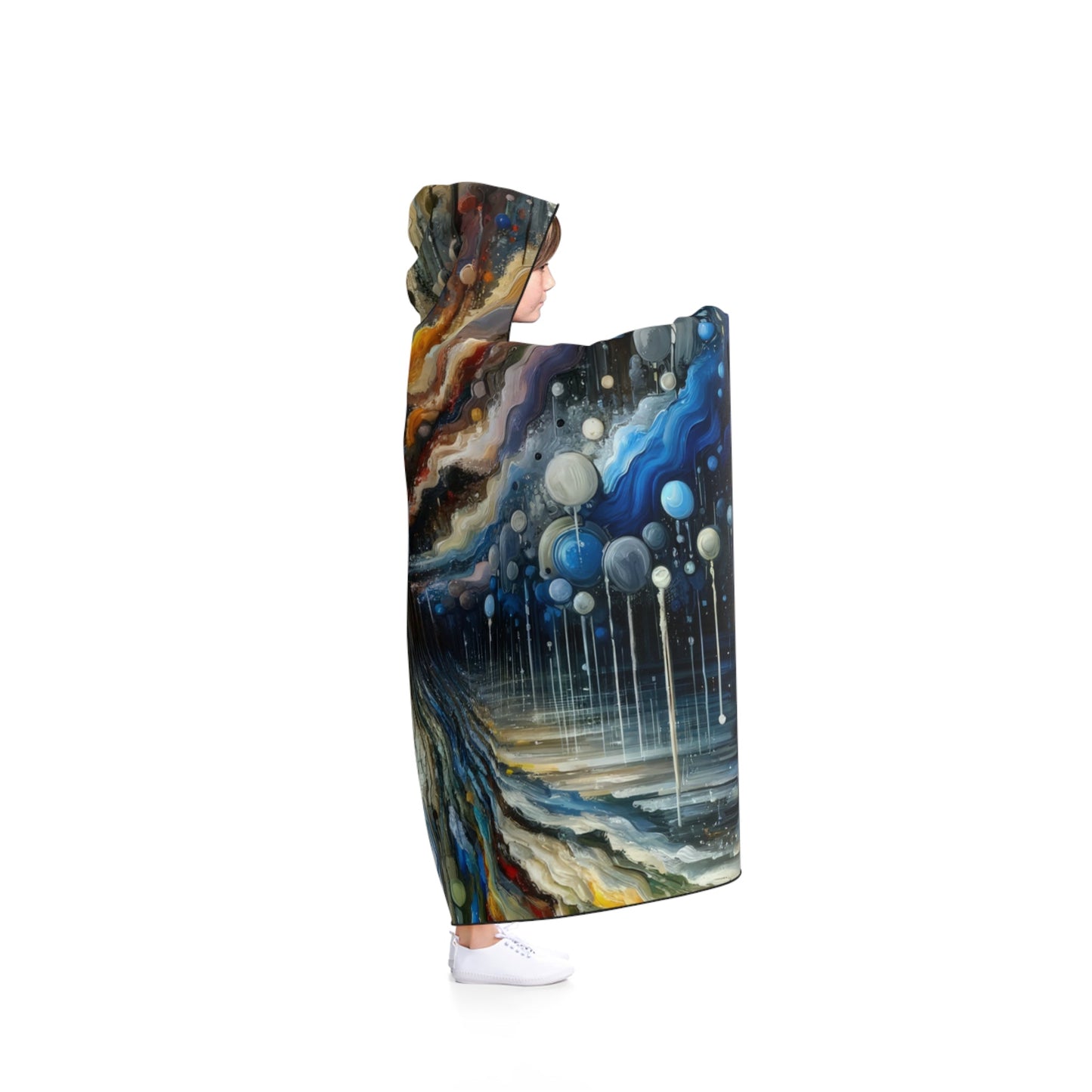 Linguistic Resonance Cascade Hooded Blanket - ATUH.ART