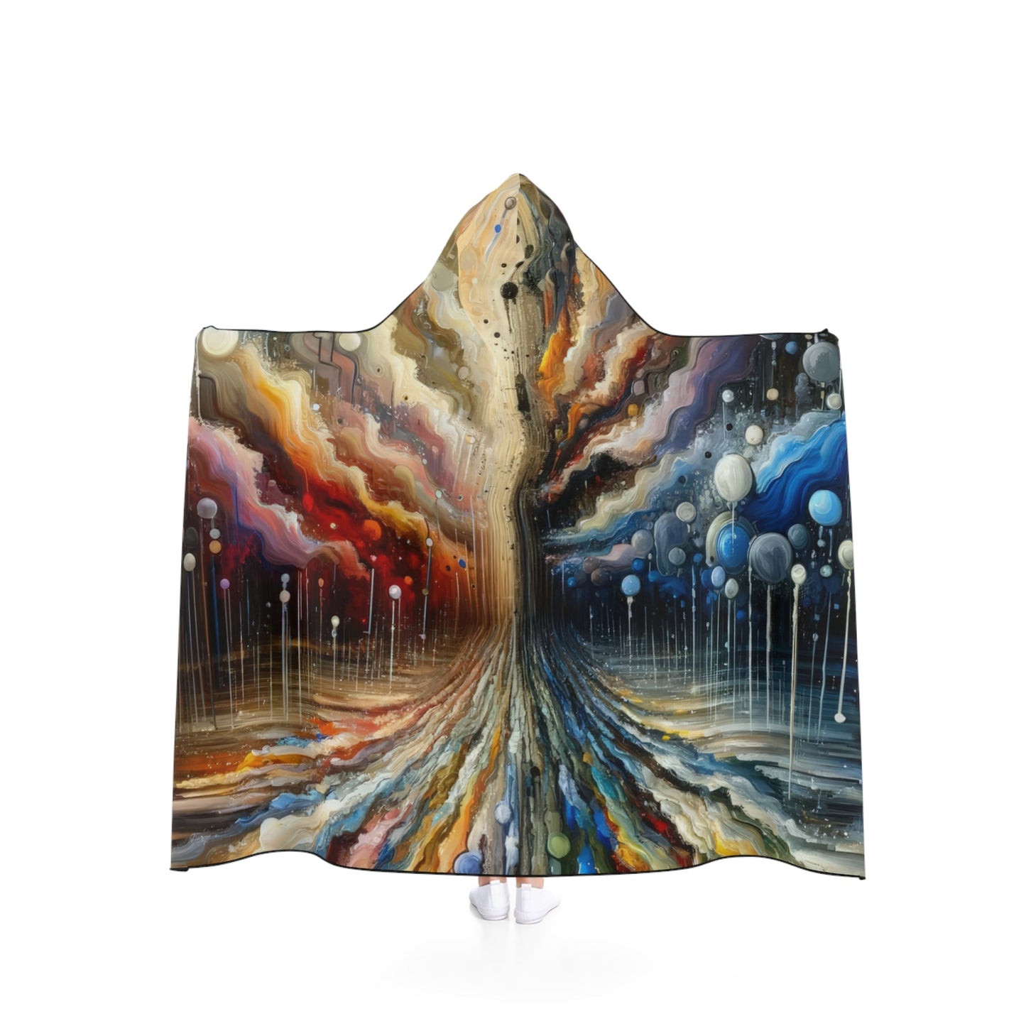 Linguistic Resonance Cascade Hooded Blanket - ATUH.ART