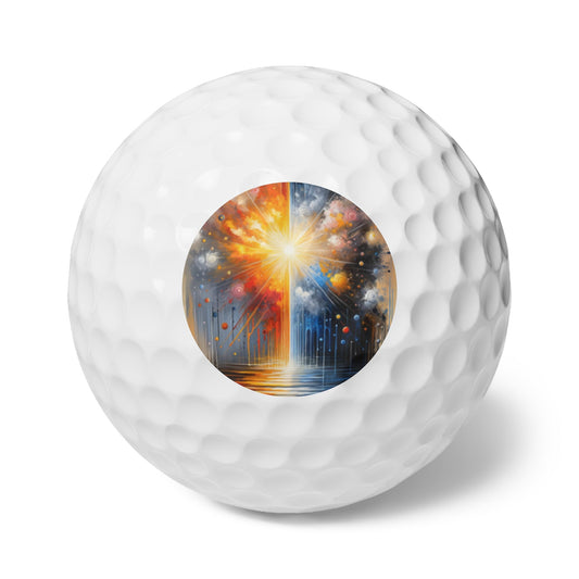 Luminous Abstract Tachism Golf Balls, 6pcs - ATUH.ART