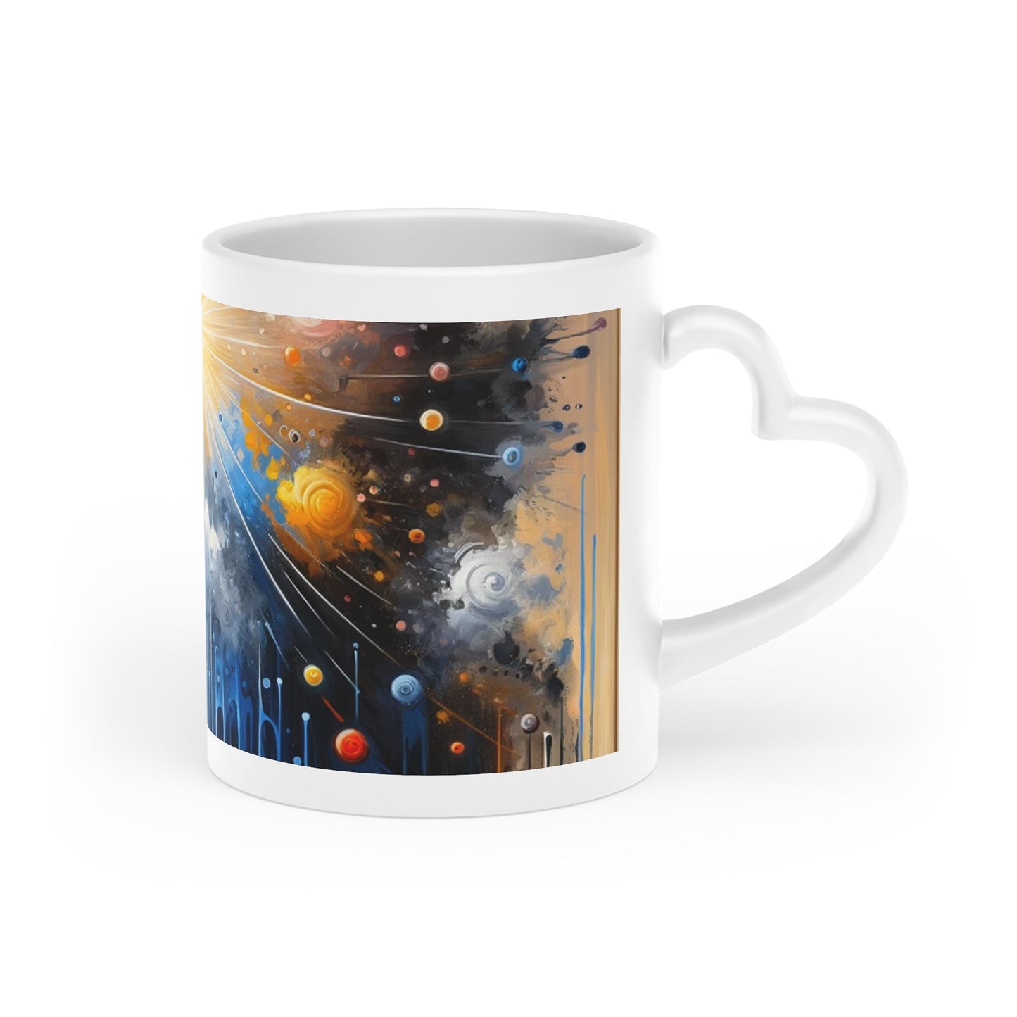Luminous Abstract Tachism Heart-Shaped Mug - ATUH.ART