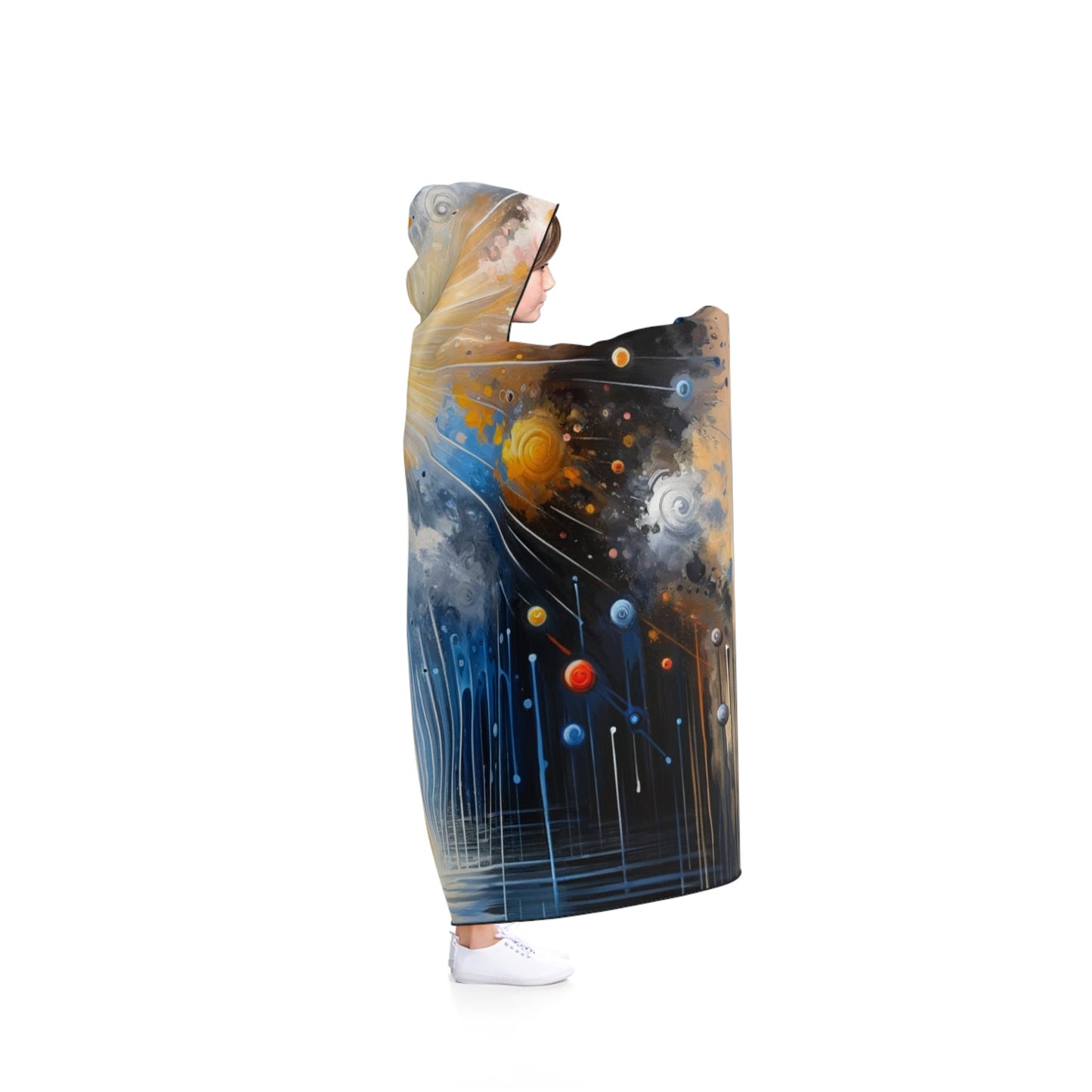 Luminous Abstract Tachism Hooded Blanket - ATUH.ART