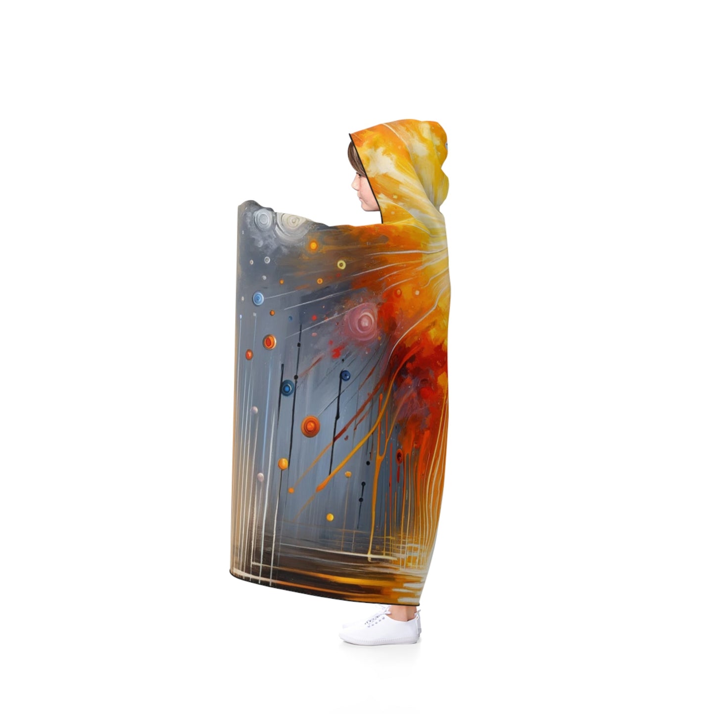 Luminous Abstract Tachism Hooded Blanket - ATUH.ART