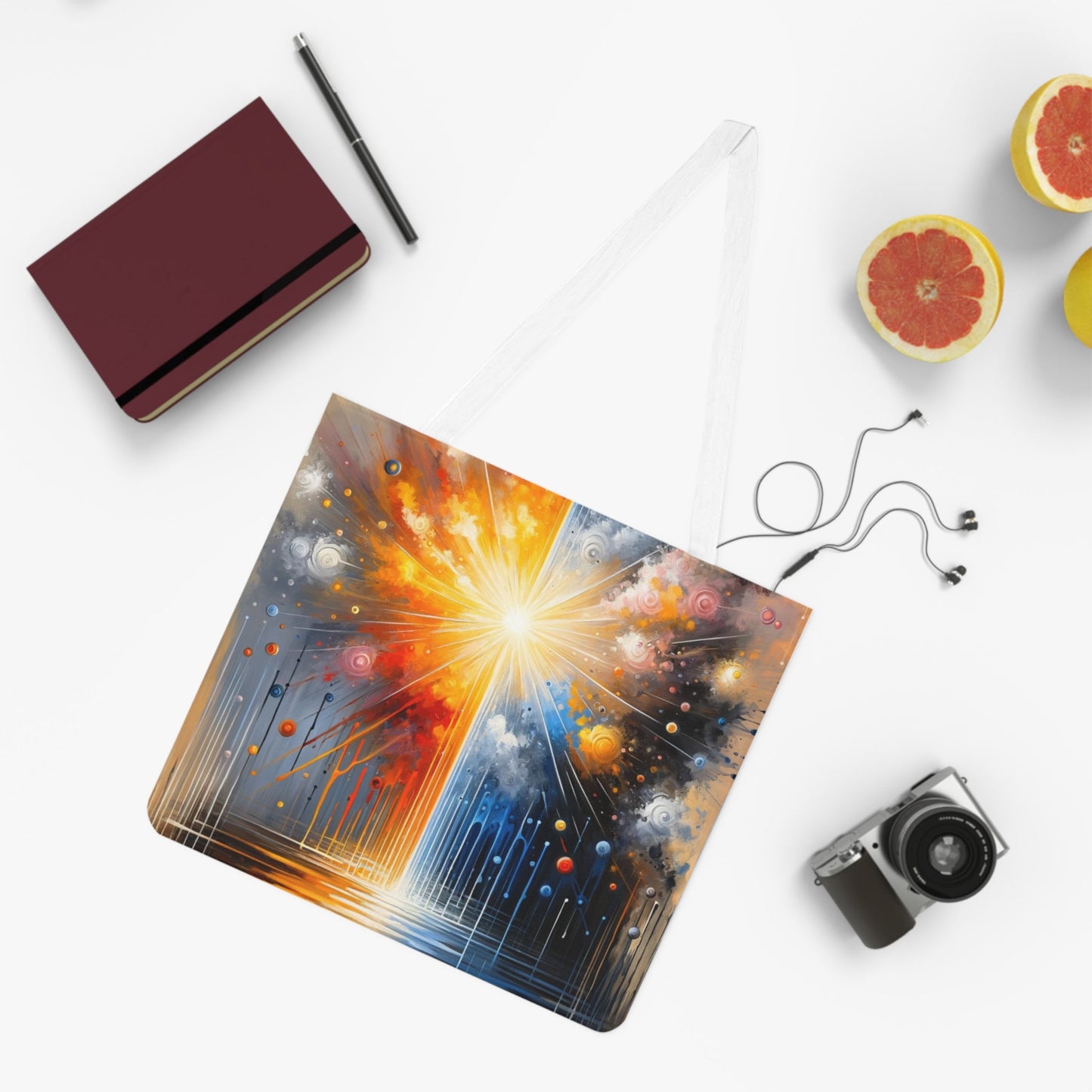 Luminous Abstract Tachism Shoulder Tote Bag (AOP) - ATUH.ART