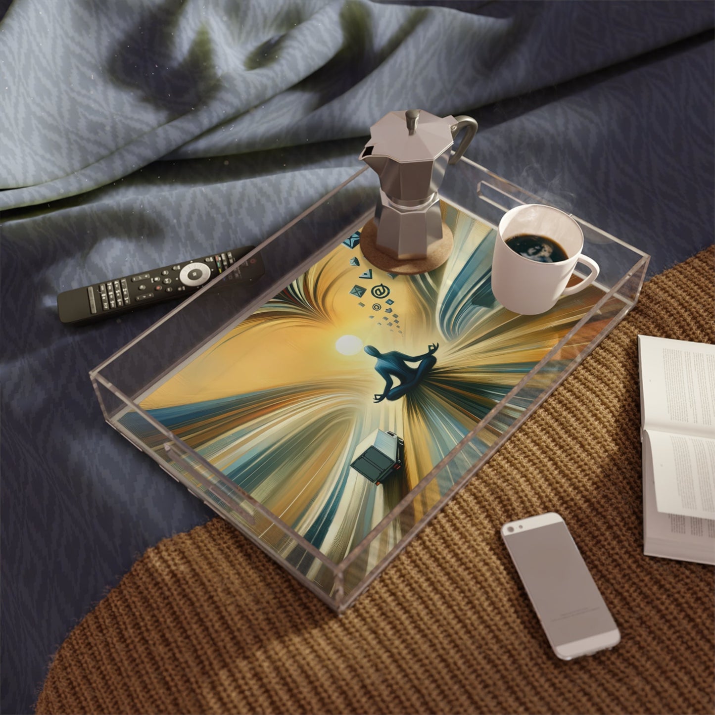 Meditative Commute Flow Acrylic Serving Tray - ATUH.ART