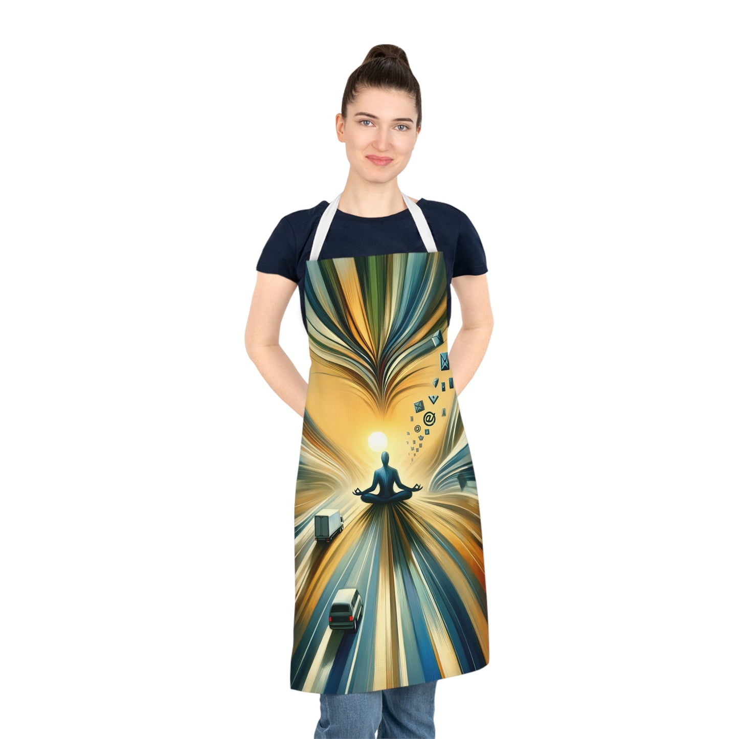 Meditative Commute Flow Adult Apron (AOP) - ATUH.ART