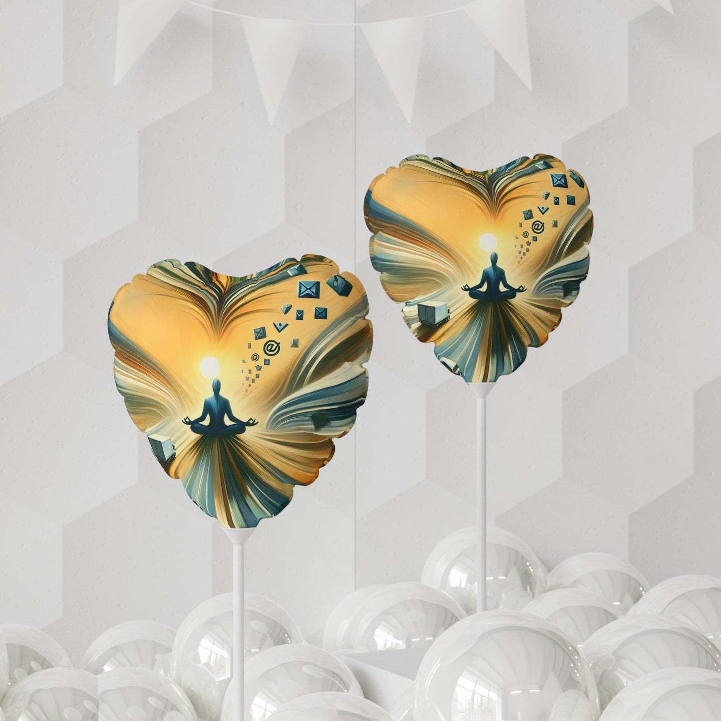 Meditative Commute Flow Balloon (Round and Heart-shaped), 11" - ATUH.ART