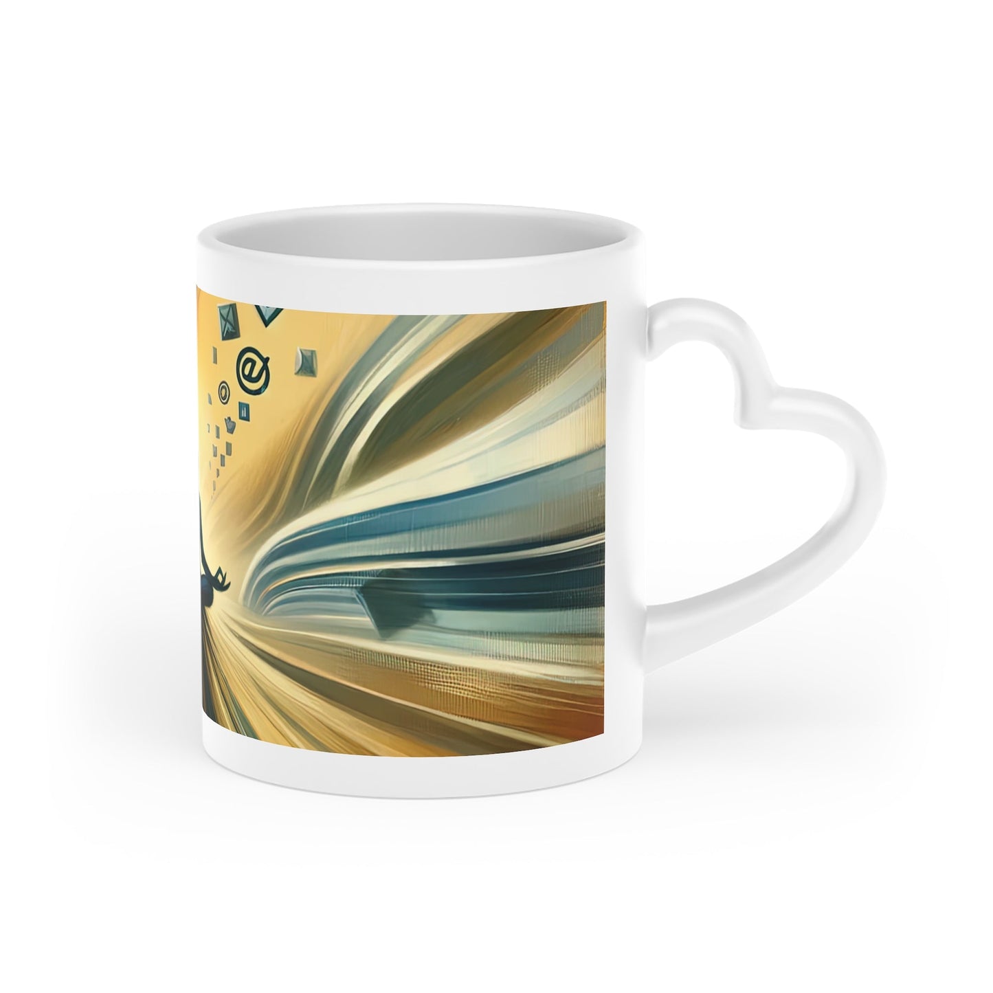 Meditative Commute Flow Heart-Shaped Mug - ATUH.ART