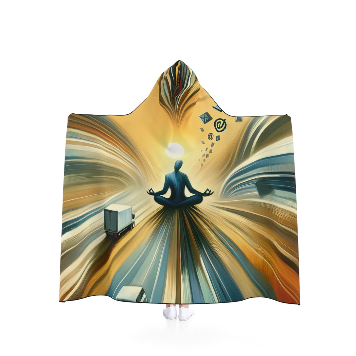 Meditative Commute Flow Hooded Blanket - ATUH.ART