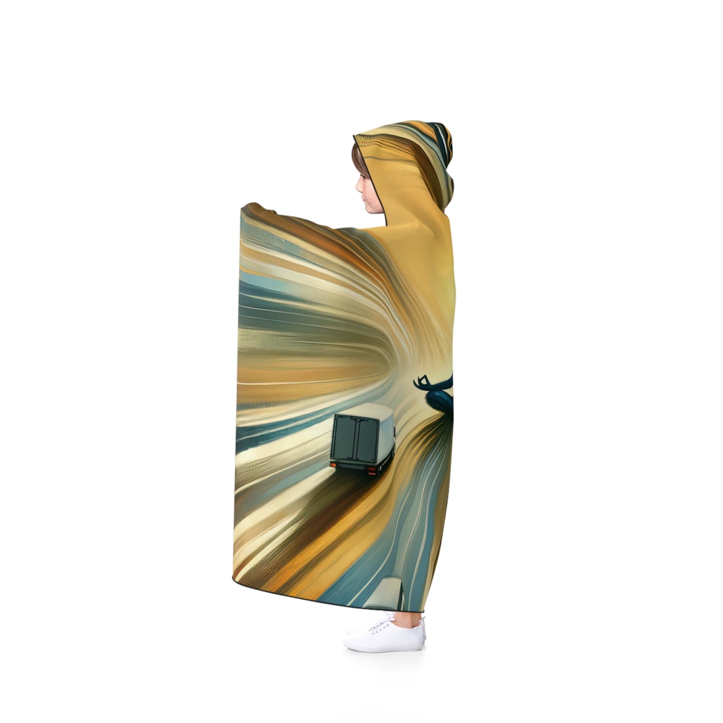 Meditative Commute Flow Hooded Blanket - ATUH.ART