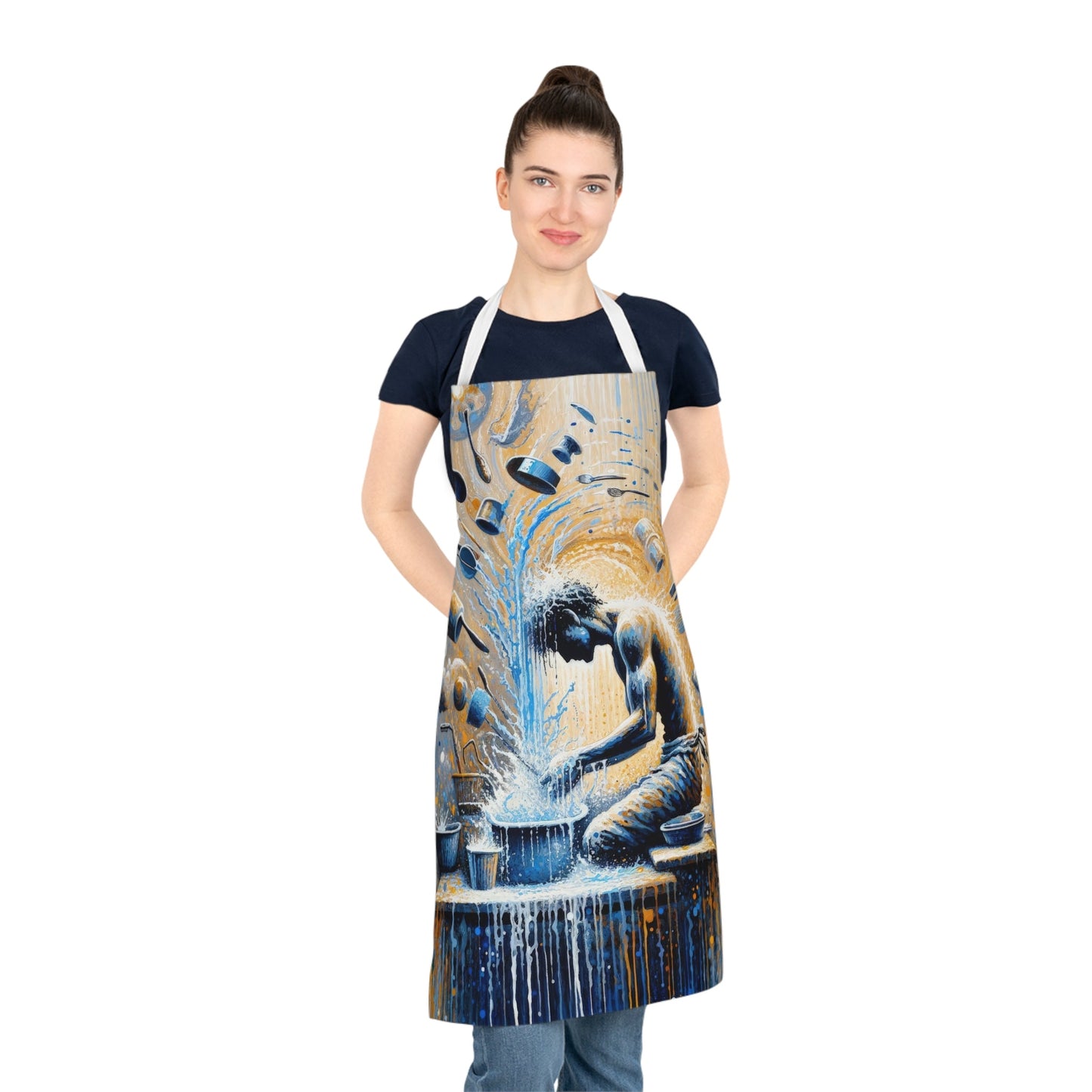 Meditative Kinetic Tachism Adult Apron (AOP) - ATUH.ART