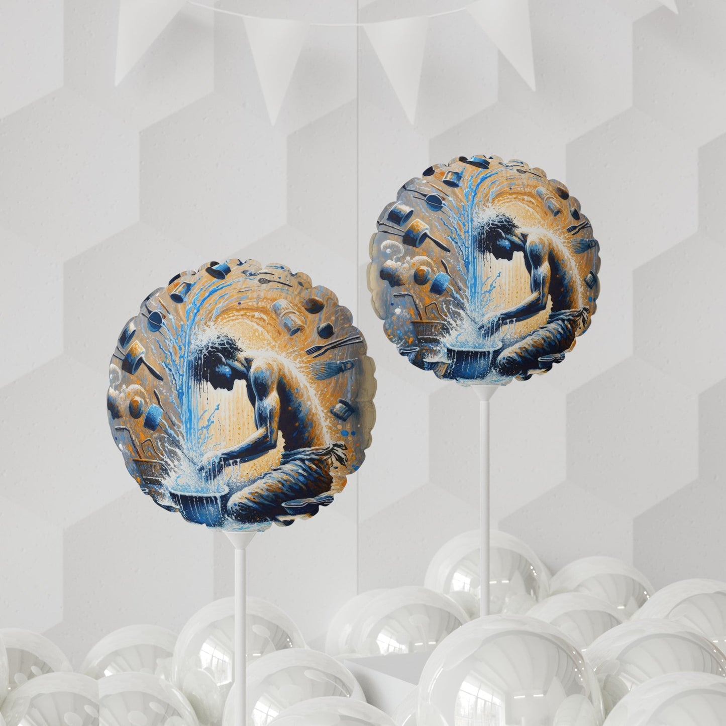 Meditative Kinetic Tachism Balloon (Round and Heart-shaped), 11" - ATUH.ART