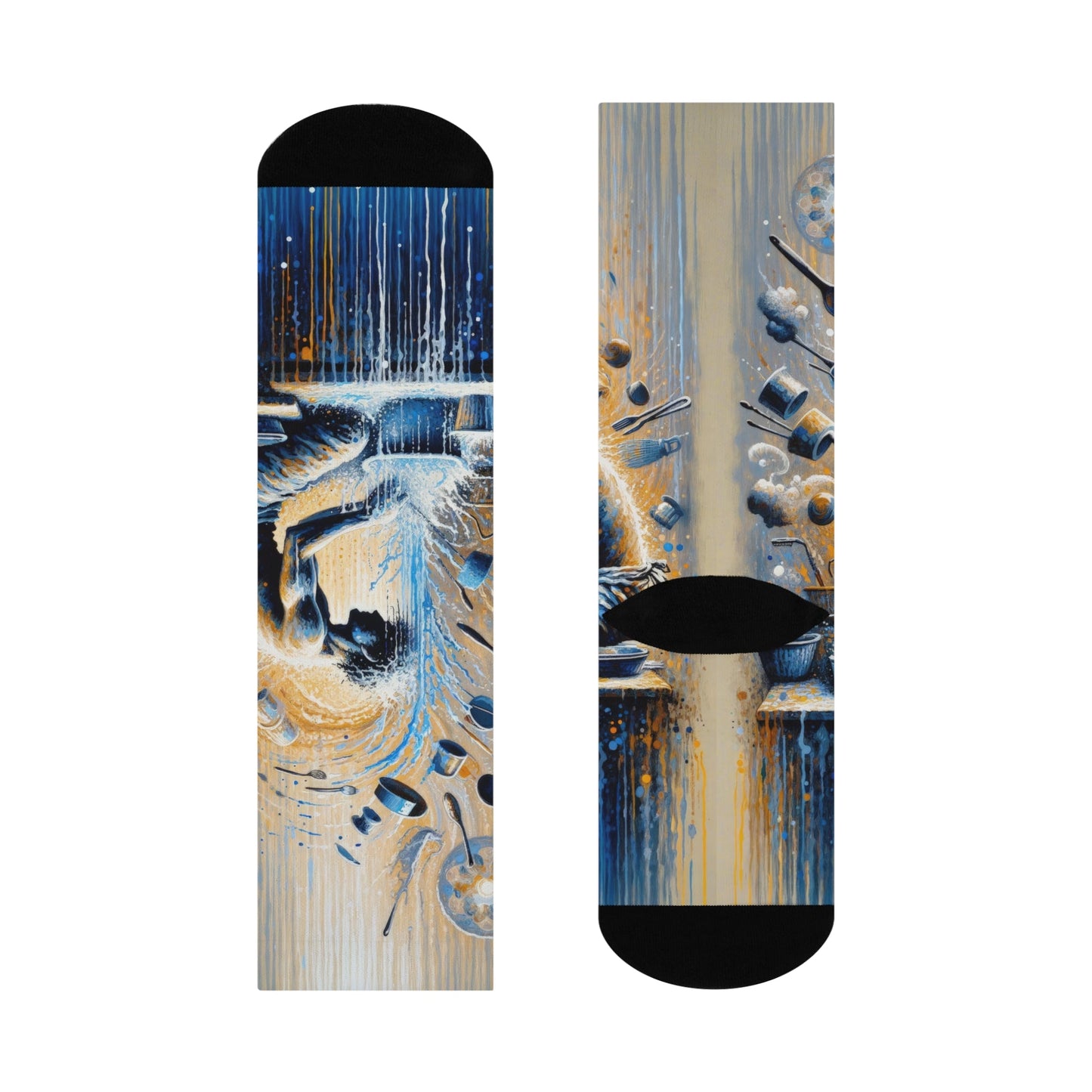 Meditative Kinetic Tachism Cushioned Crew Socks - ATUH.ART