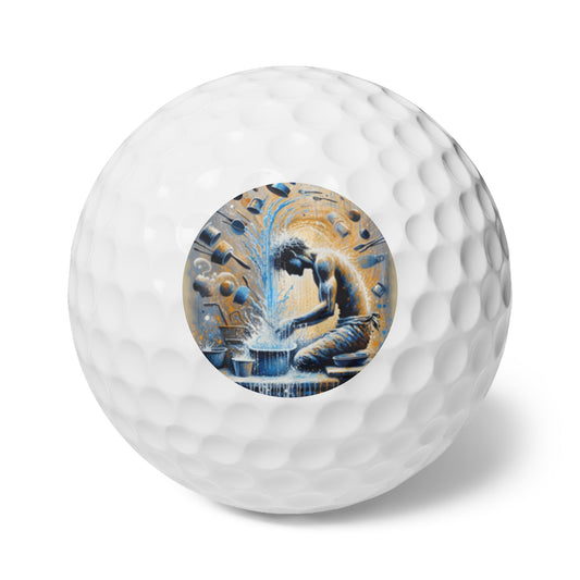 Meditative Kinetic Tachism Golf Balls, 6pcs - ATUH.ART