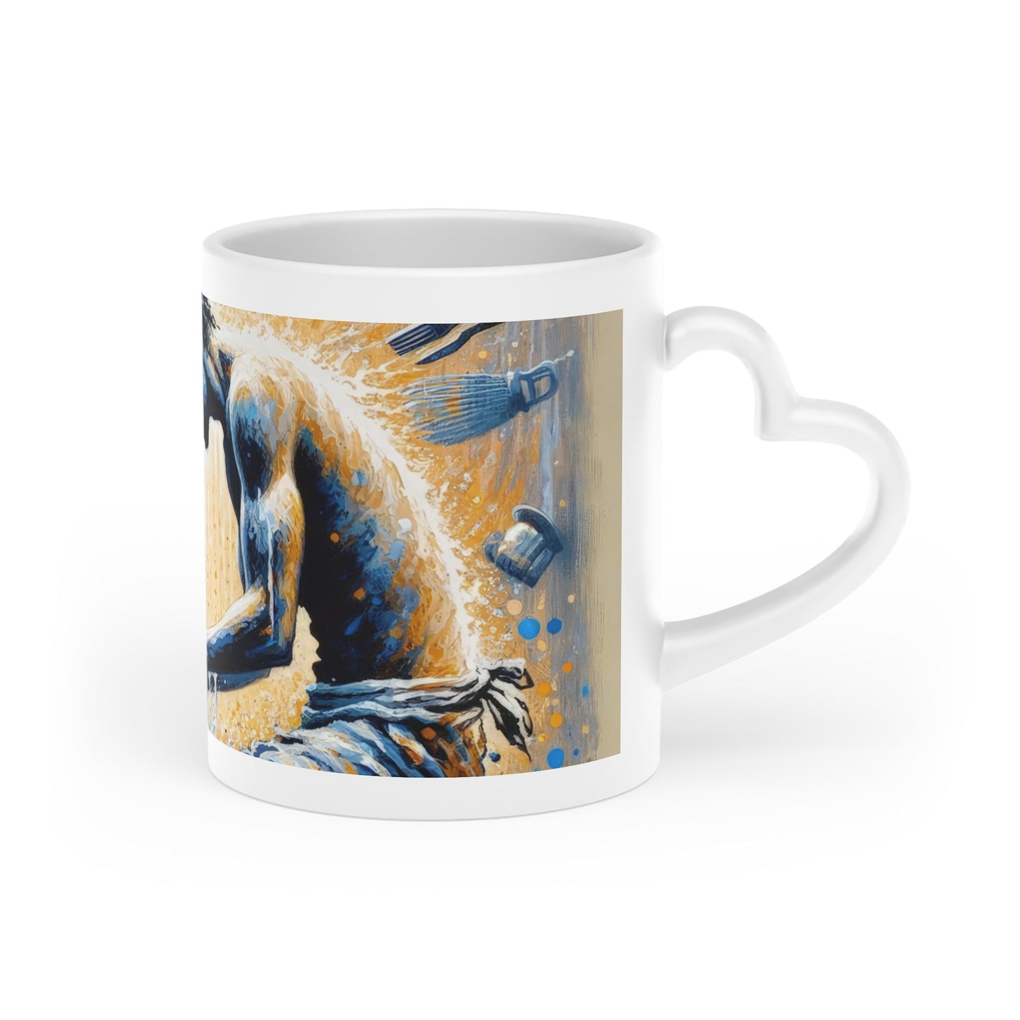 Meditative Kinetic Tachism Heart-Shaped Mug - ATUH.ART