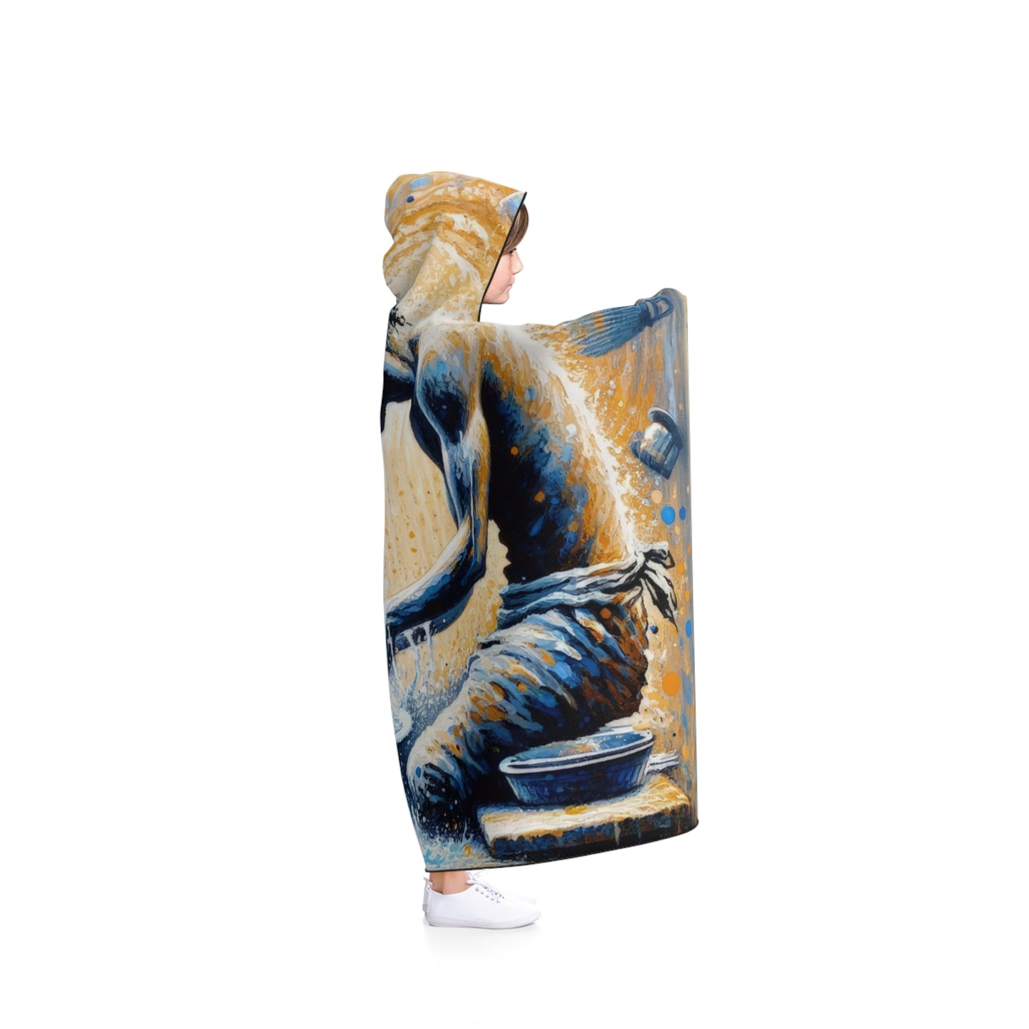 Meditative Kinetic Tachism Hooded Blanket - ATUH.ART