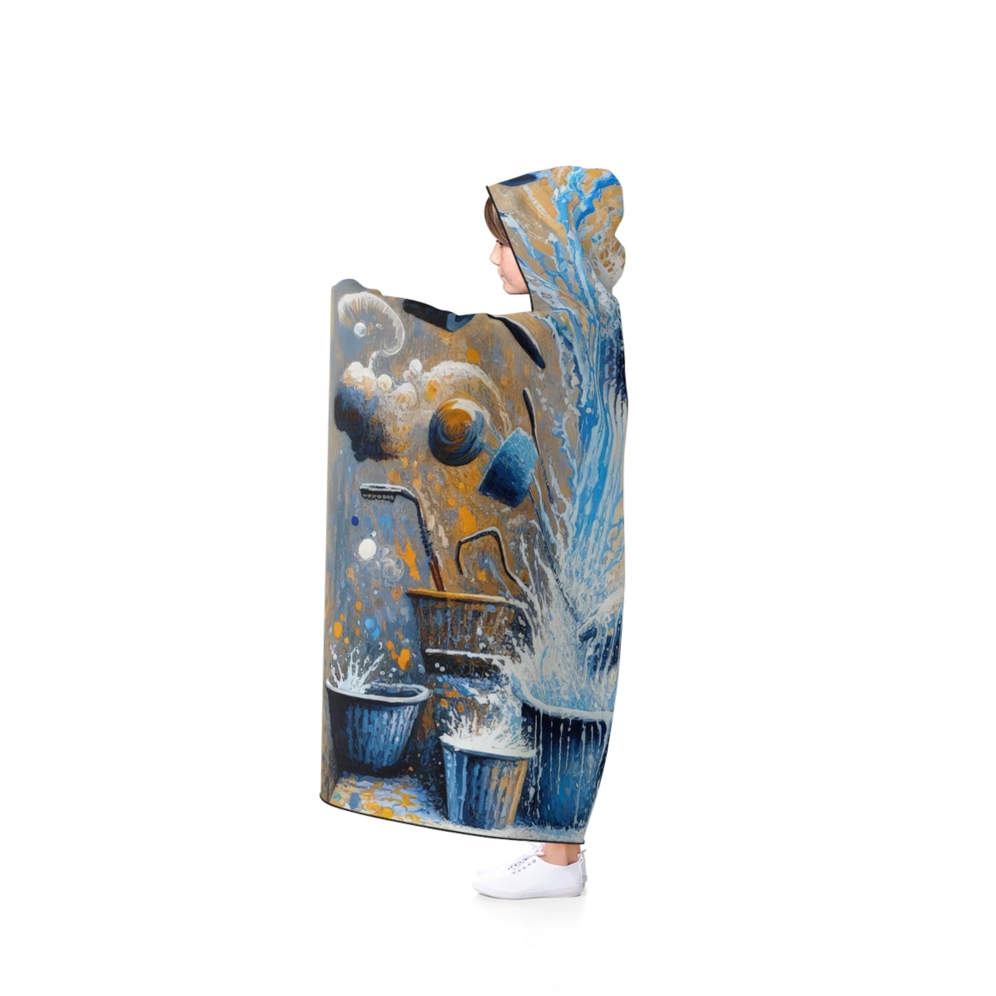 Meditative Kinetic Tachism Hooded Blanket - ATUH.ART