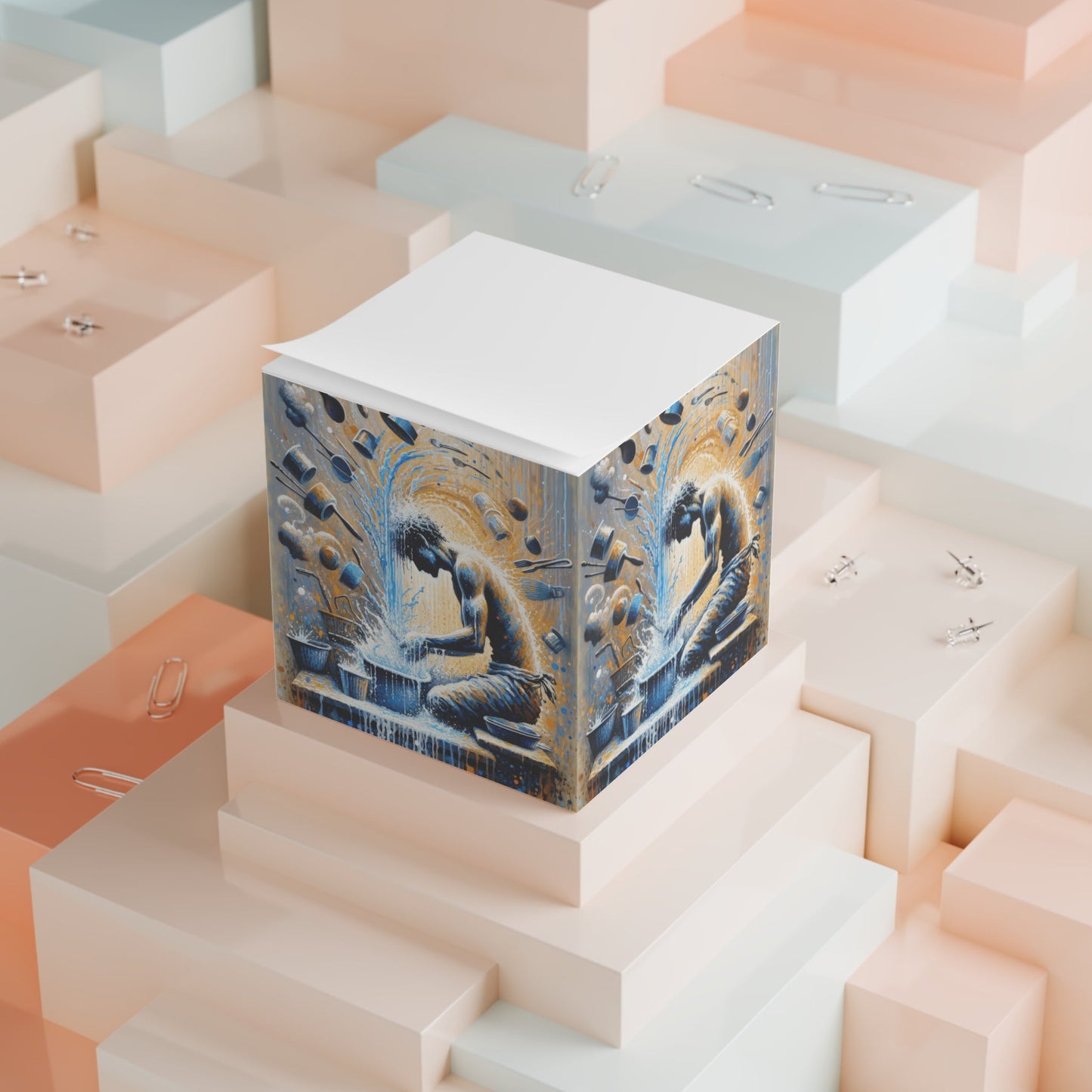 Meditative Kinetic Tachism Note Cube - ATUH.ART