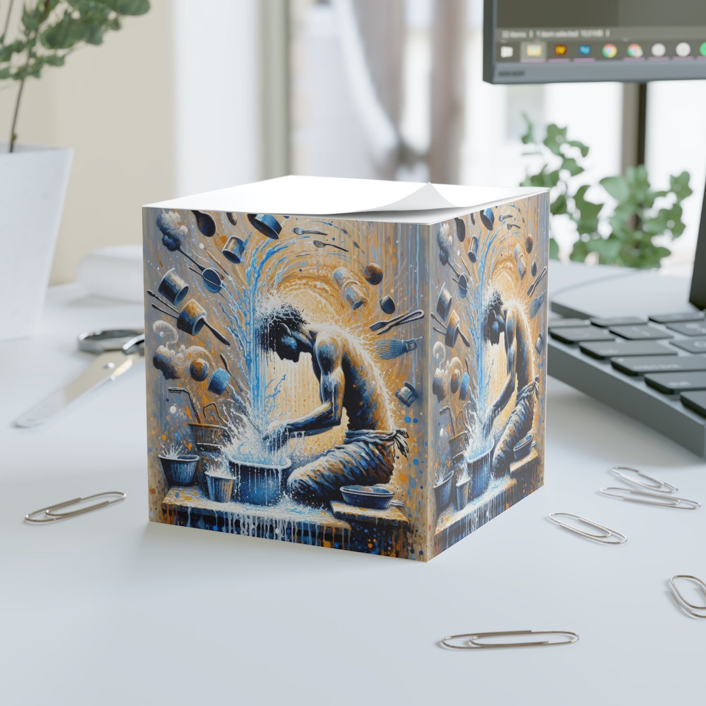 Meditative Kinetic Tachism Note Cube - ATUH.ART