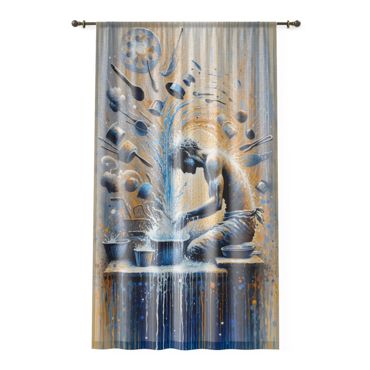 Meditative Kinetic Tachism Window Curtain - ATUH.ART