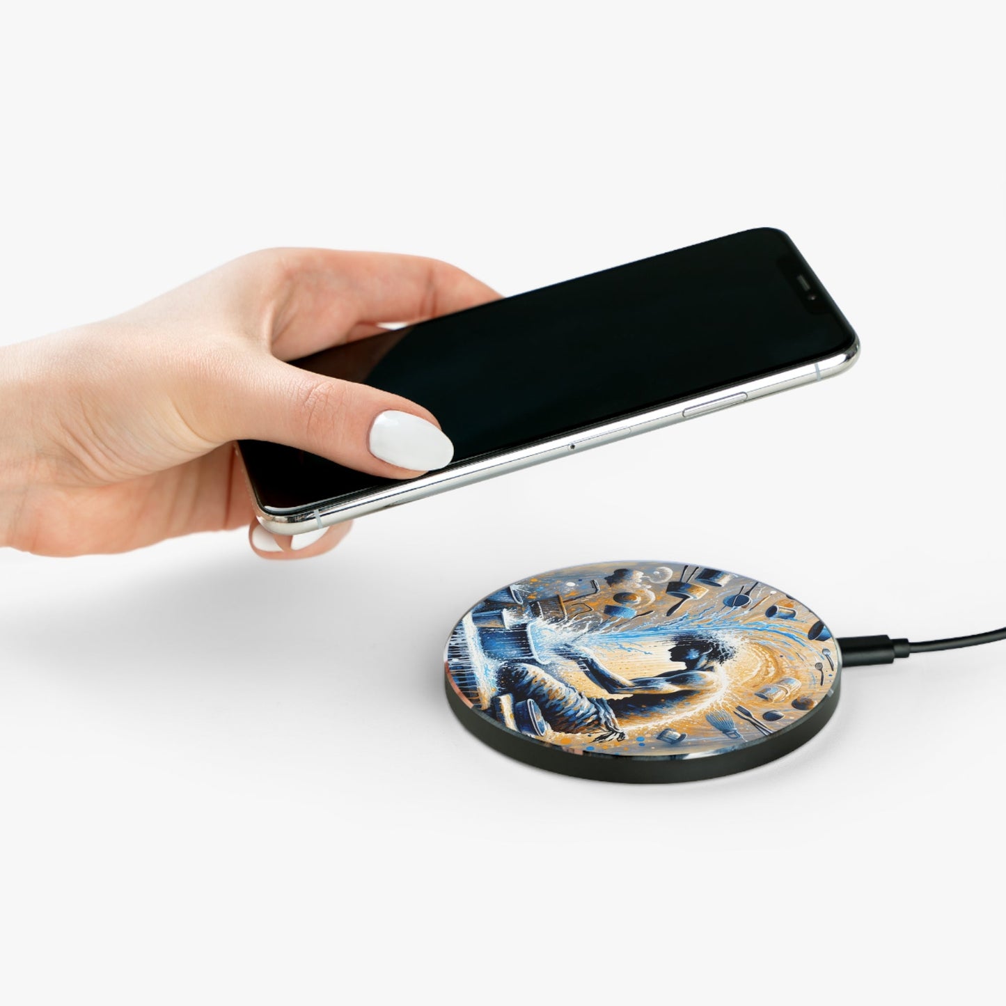 Meditative Kinetic Tachism Wireless Charger - ATUH.ART