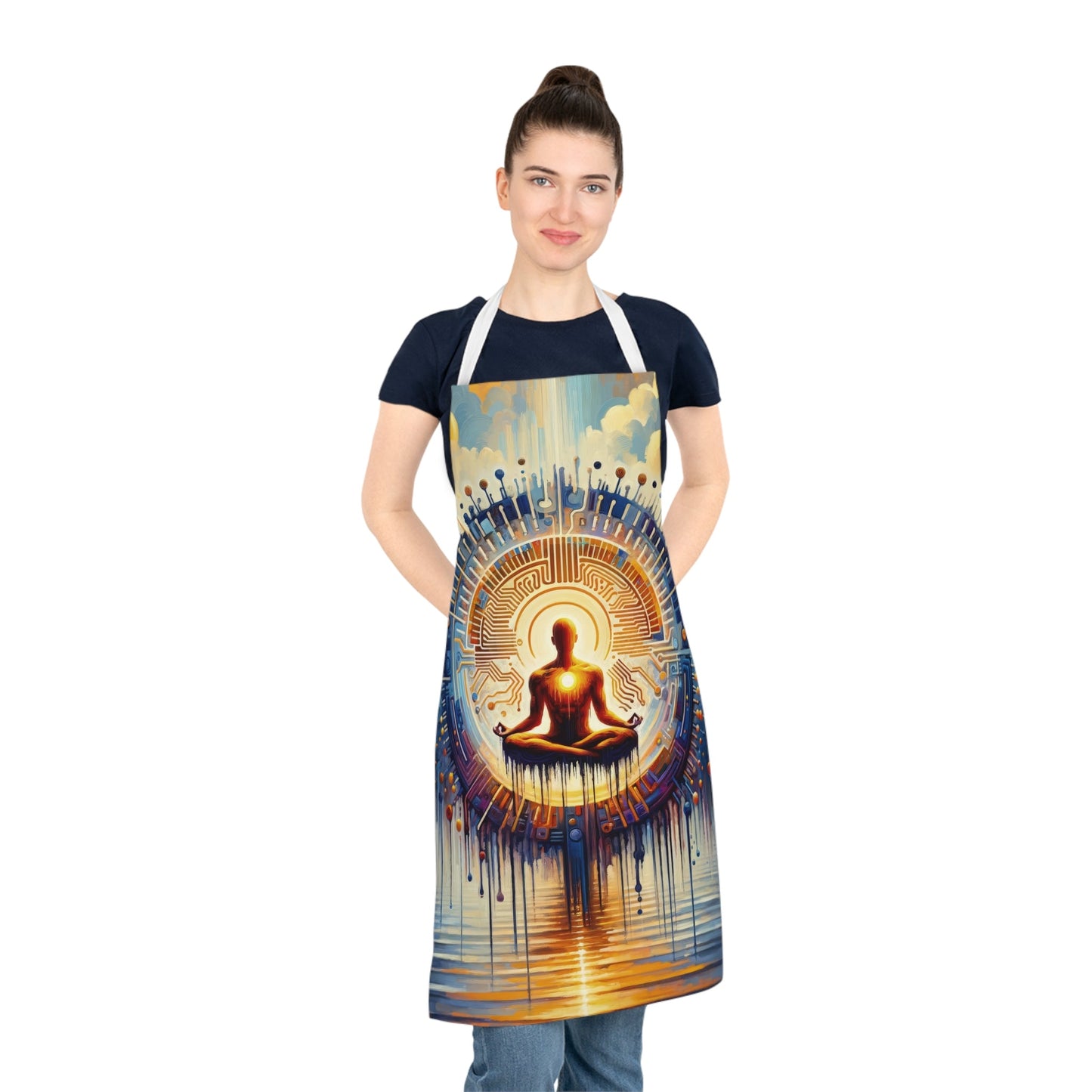 Meditative Technological Fusion Adult Apron (AOP) - ATUH.ART