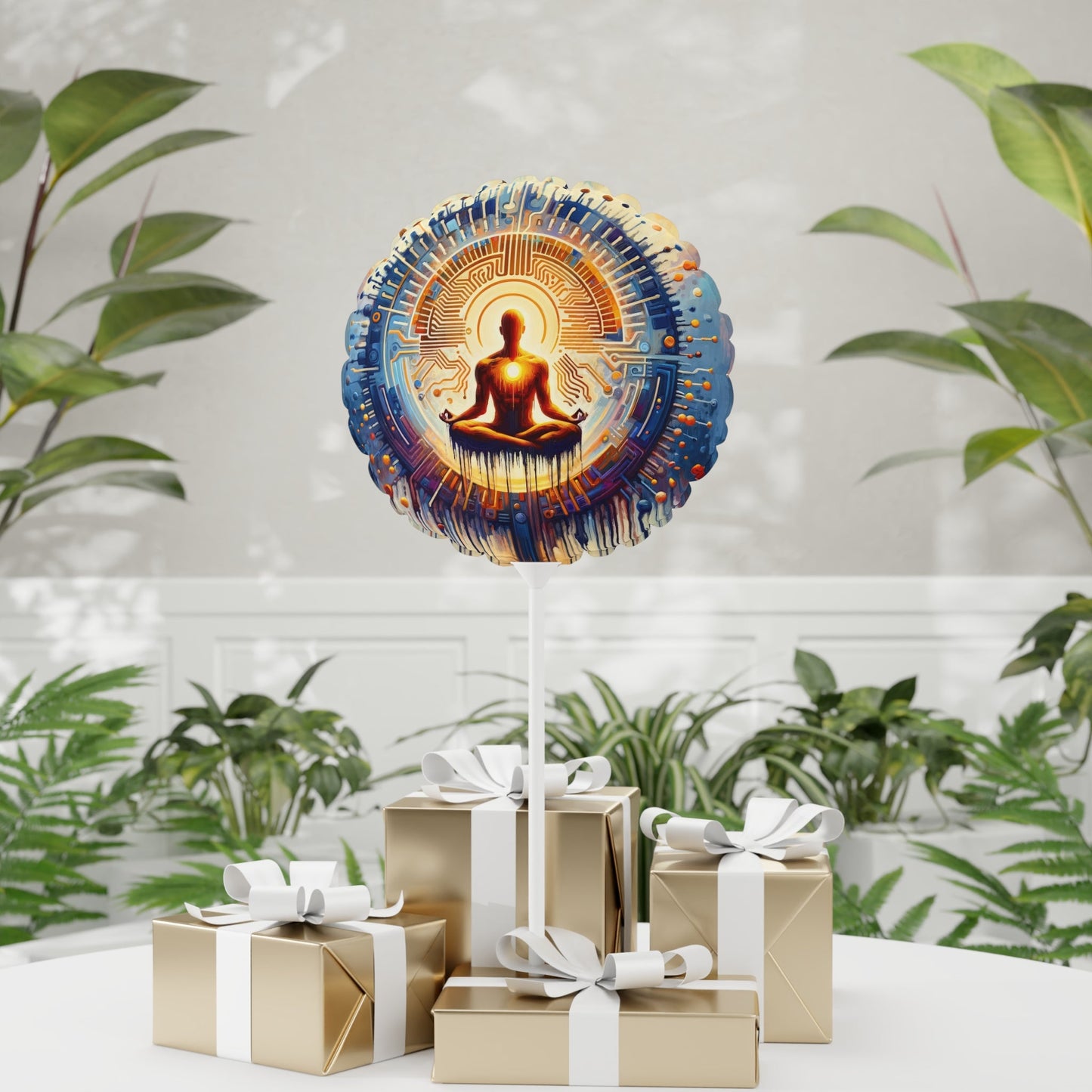 Meditative Technological Fusion Balloon (Round and Heart-shaped), 11" - ATUH.ART