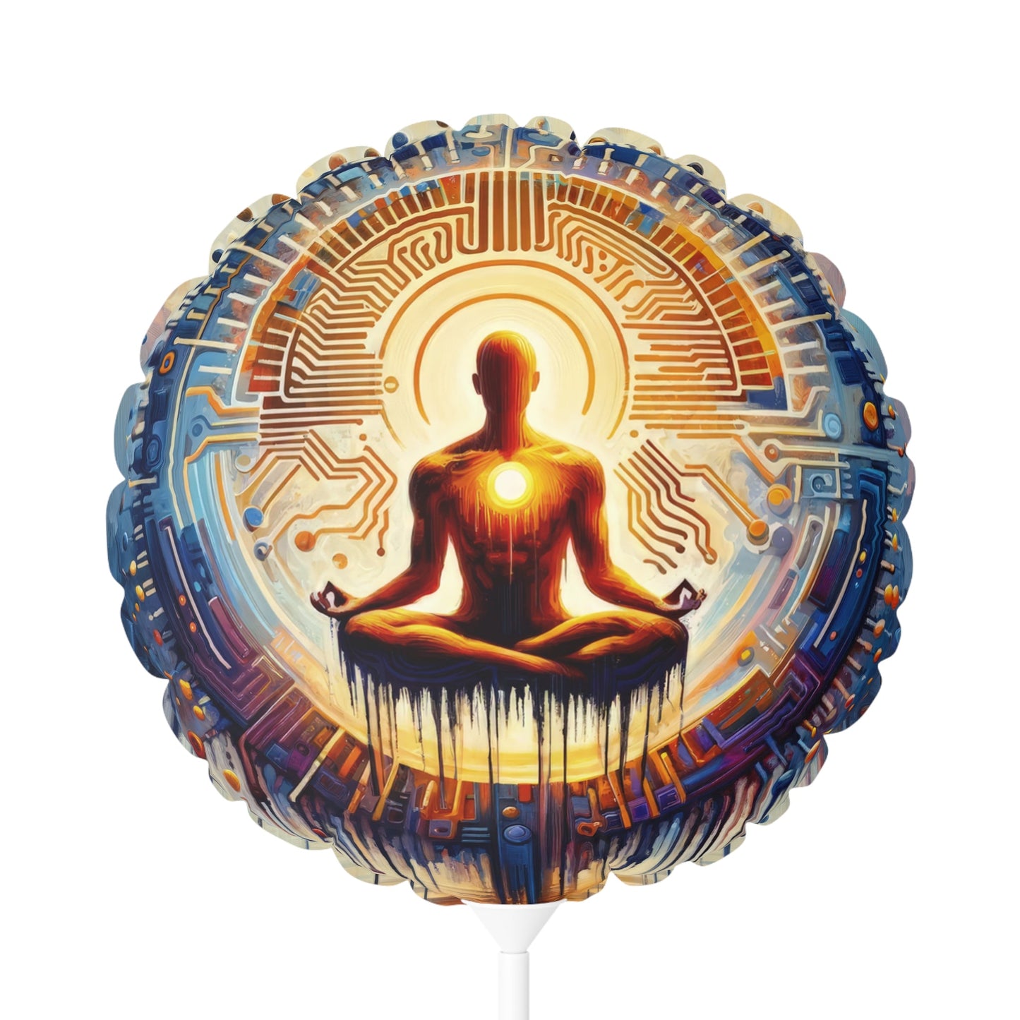 Meditative Technological Fusion Balloon (Round and Heart-shaped), 11" - ATUH.ART