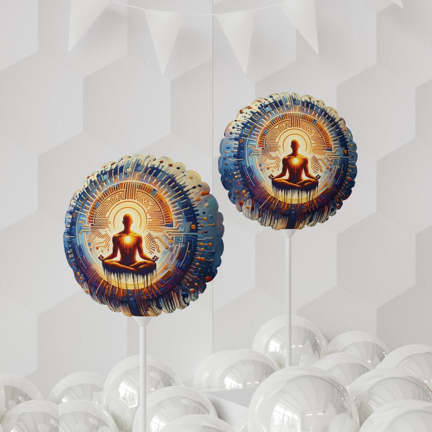 Meditative Technological Fusion Balloon (Round and Heart-shaped), 11" - ATUH.ART